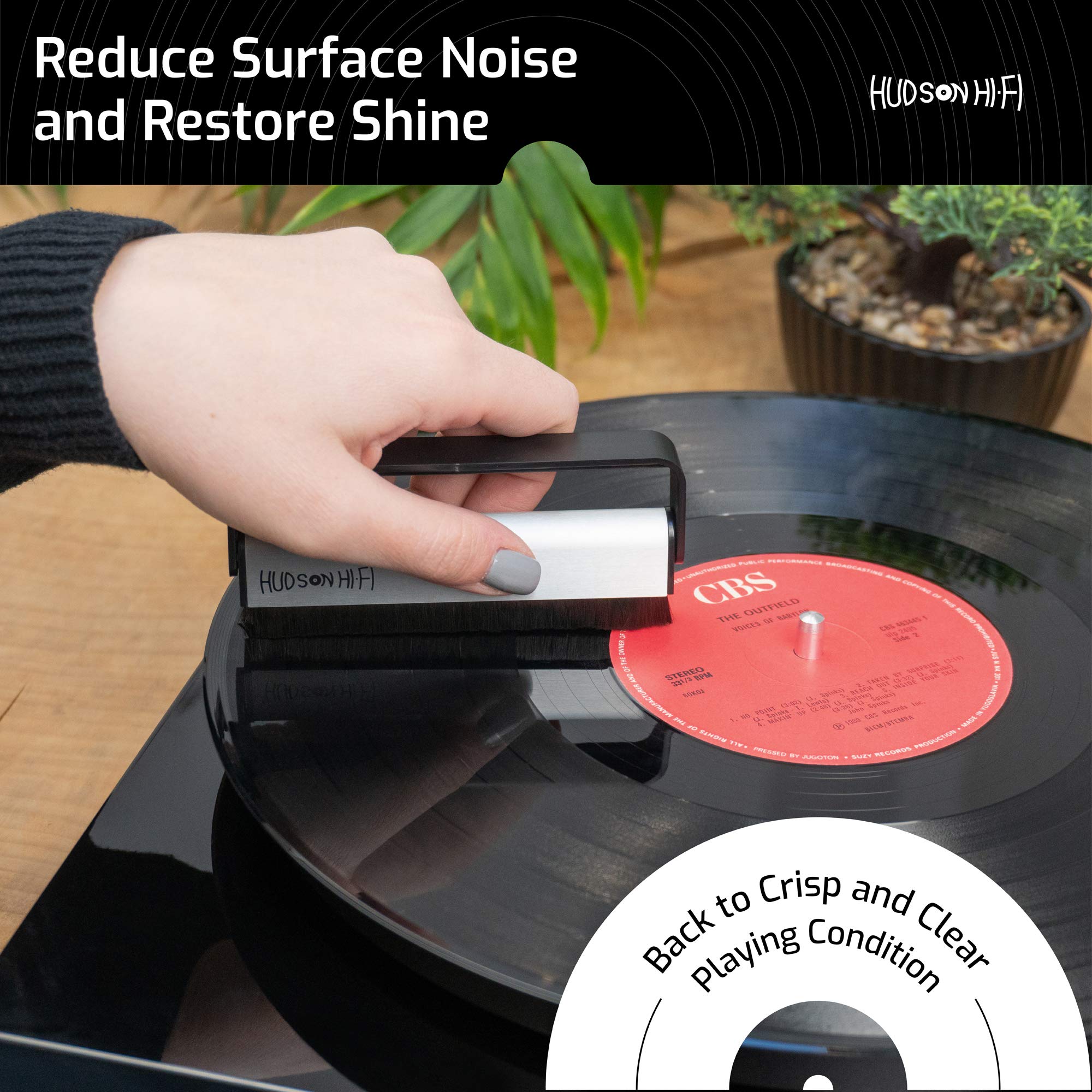 Premium Carbon Fiber Vinyl Record Cleaning Brush - Anti Static LP Record Brush for Gentle & Effective Dust Removal - High-Quality Precision-Made Hi-Fi Accessory - Perfect for Vinyl Records, Turntables & Music Enthusiasts