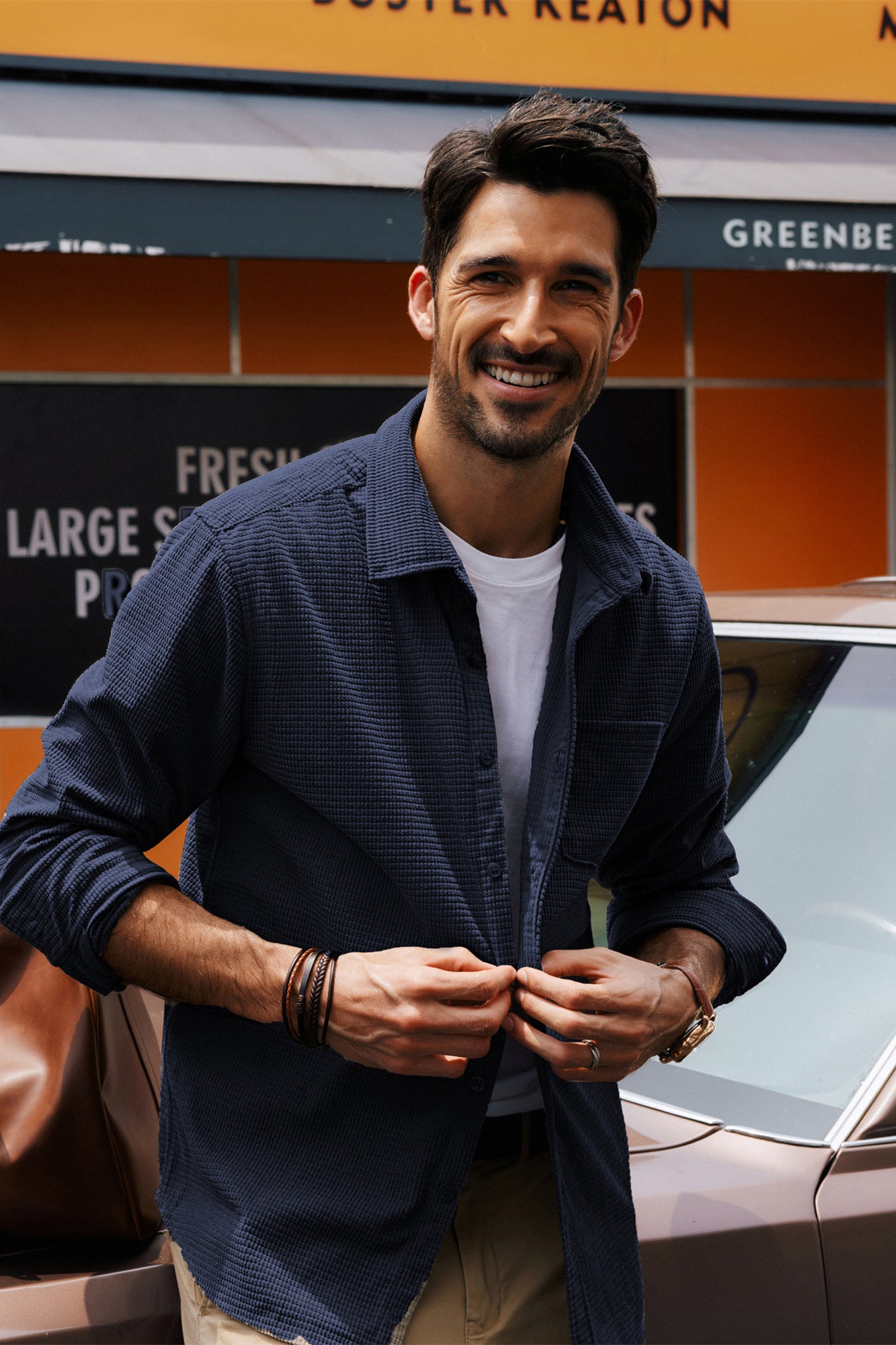 Stylish Men's Textured Long Sleeve Button-Up Shirt with Classic Collar - Perfect for Office, Casual Wear & Date Nights