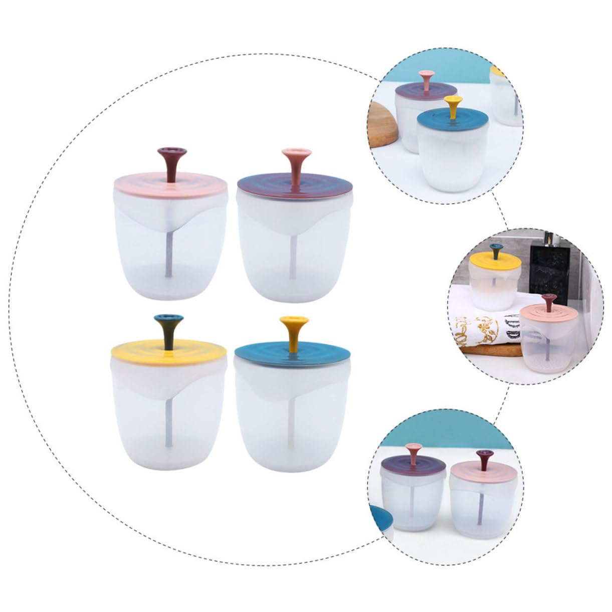 4pcs Facial Bubble Maker Bottle - Travel Size Foaming Cup for Face Cleansing | Easy to Use Whipped Bubble Maker | Perfect for Skincare Routine & Travel Essentials