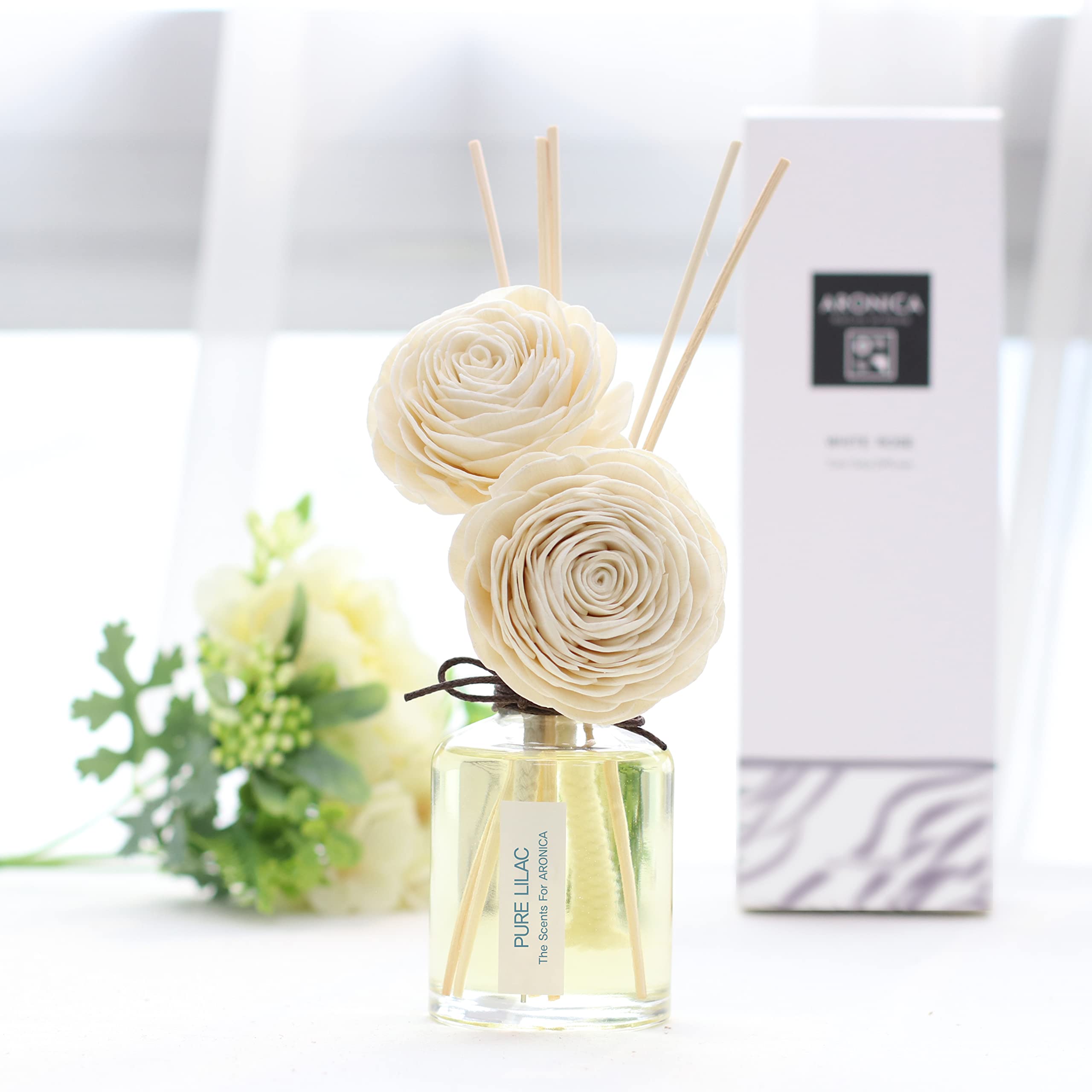 Aronica Fresh Cut Lilac Reed Diffuser - Luxury Home Fragrance Oil Set for Bedroom, Bathroom & Living Room Decor - Spa Scented Gift for Women, Housewarming & Relaxation - Perfect for Aromatherapy, Guest Room Ambiance & Cozy Home Atmosphere