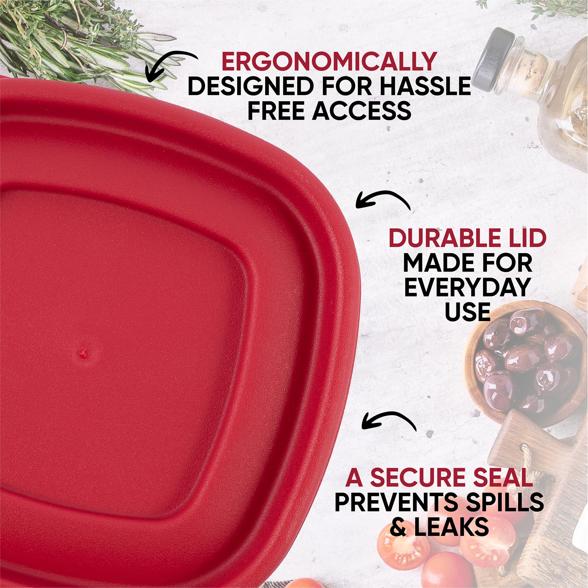 Rubbermaid Food Storage Container Replacement Lids - BPA-Free, Durable 4-Pack for 1.25-Cup & 2-Cup Sizes | Perfect for Meal Prep, Leftovers & Kitchen Organization