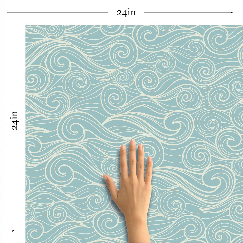 Blue Nautical Peel and Stick Removable Wallpaper 4019 - Self-Adhesive Decorative Wall Covering for Bedroom, Bathroom & Nursery - Easy DIY Home Decor