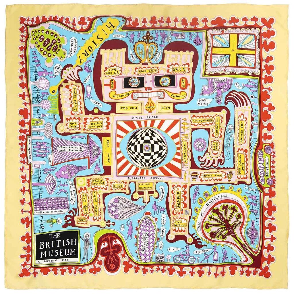 Grayson Perry Map Scarf - Stylish Printed Fashion Accessory for Women & Men - Perfect for Travel, Gifts, and Everyday Wear
