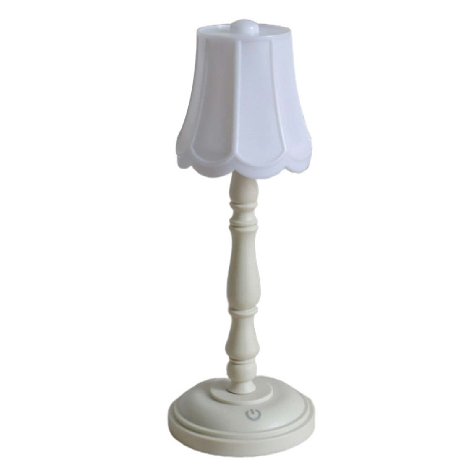 DENZED Mini Night Light LED - European-Style Bedside Lamp with Retro Design, 1W Small Desktop Lamp for Bedroom, Living Room, Nursery - Perfect for Night Reading, Ambient Lighting and Decoration (White)