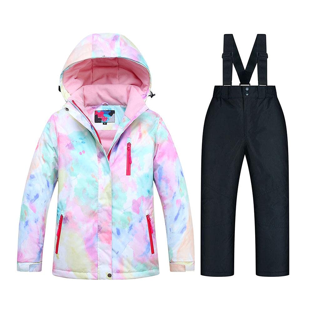 SEARIPE Girls Waterproof Ski Jacket and Pants Set - Winter Warm Snowsuit for Kids & Toddlers - Outdoor Snowboarding, Skiing, and Winter Play