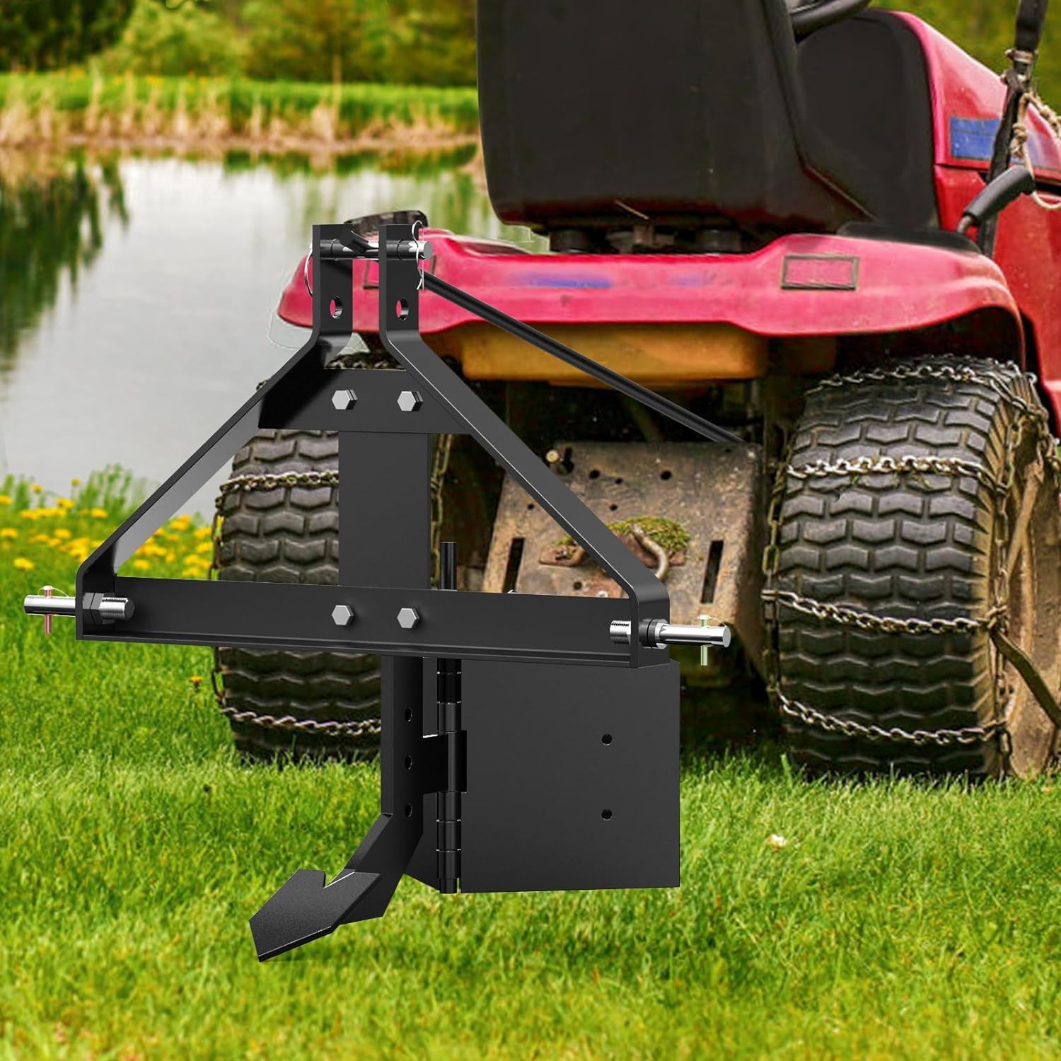 Middle Buster Plow for Category 1 Tractors - Heavy Duty 3 Point Quick Hitch Furrowing Attachment - Perfect for Soil Preparation, Trenching & Agricultural Farming