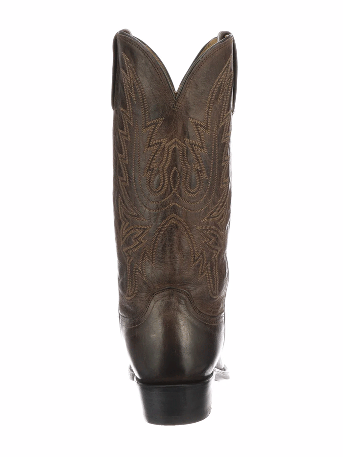 Lucchese N1556.54 Men's Corbin Mad Dog Goat Snip Toe Boots - Dark Chocolate Brown Western Boots for Cowboy, Rodeo & Country Style Outfits