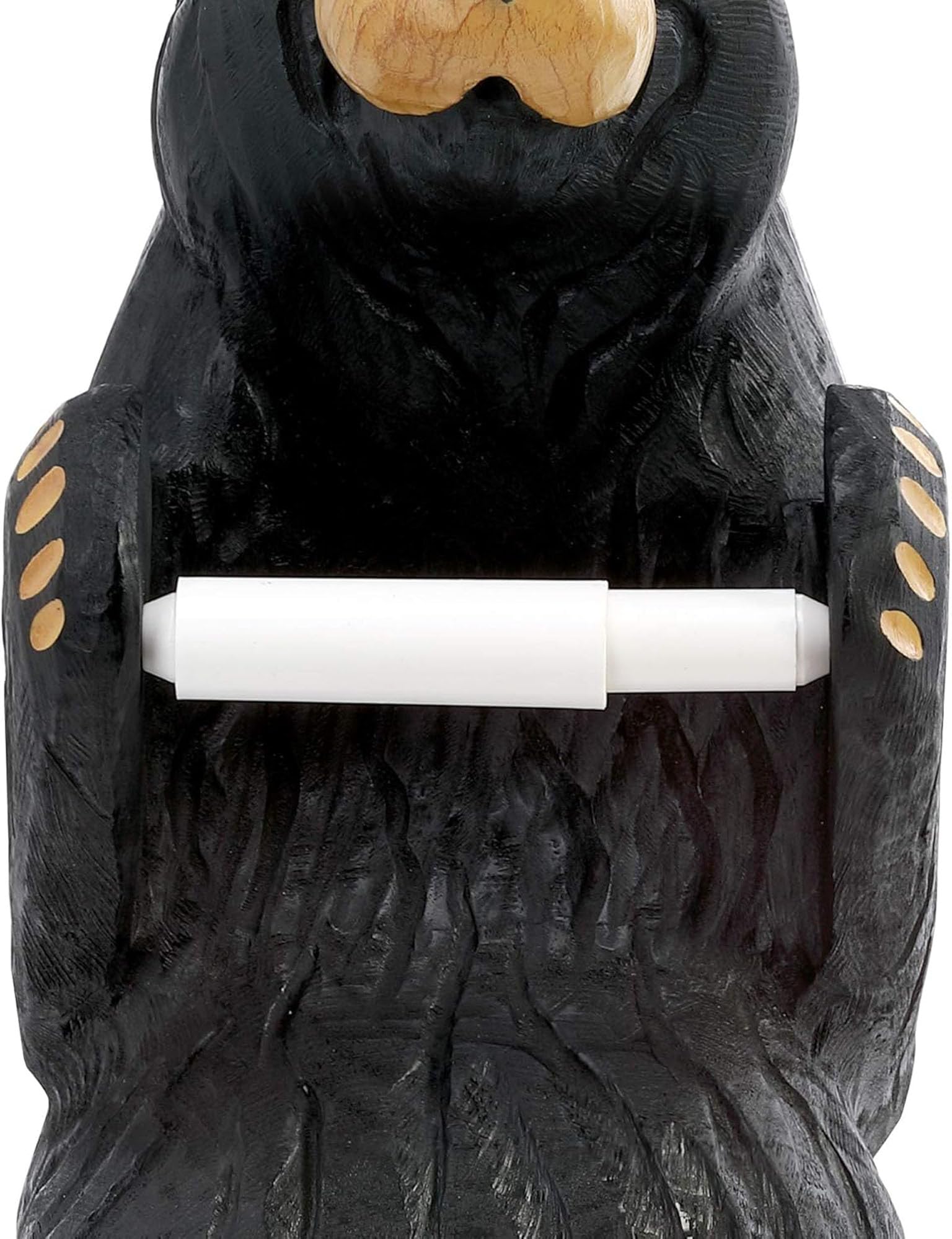 DEMDACO Bearfoots by Jeff Fleming - Little Johnny Bear Midnight Black Resin Stone Toilet Paper Holder (21