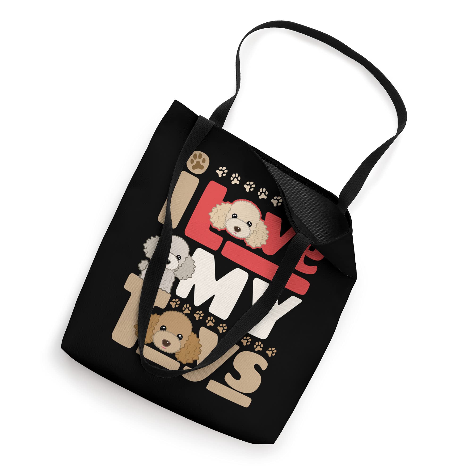 Cute Poodle Tote Bag - I Love My Dog for Shopping & Travel