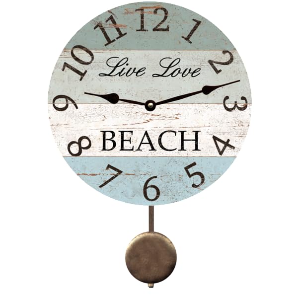 Live Love Beach Clock - Stylish Wall Decor for Coastal & Nautical Home, Office, Bedroom - Perfect Beach House Gift & Relaxing Vacation Vibes