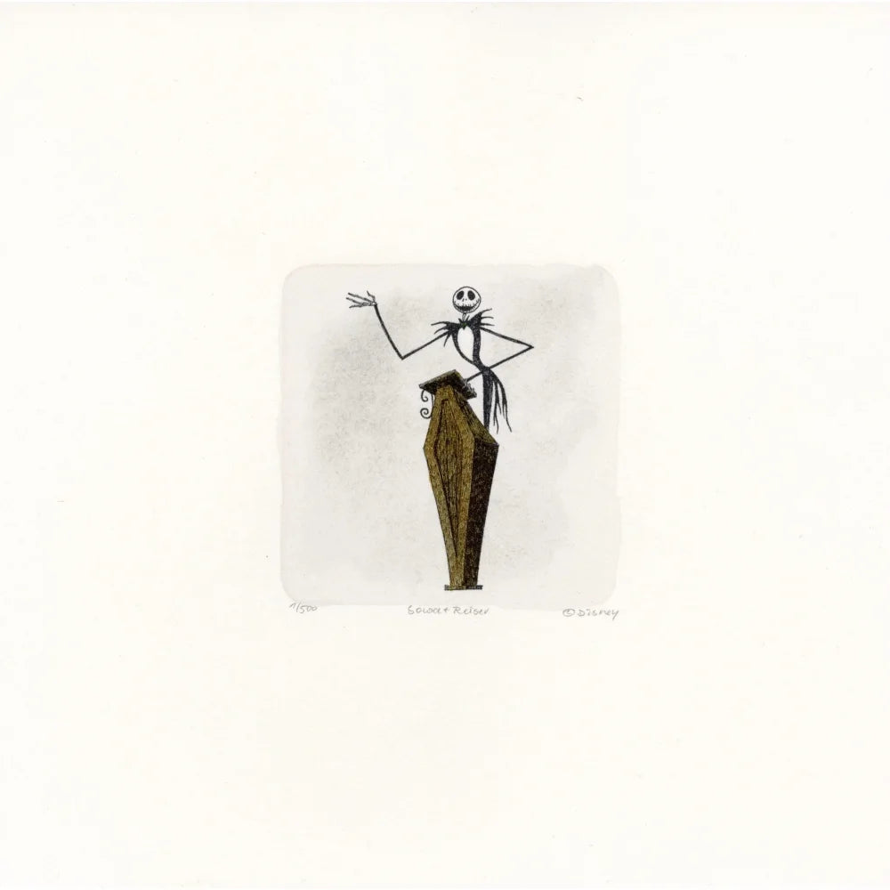 Jack Skellington Nightmare Before Christmas Sowa & Reiser Limited Edition Hand-Painted Etching Podium #/500 - Perfect for Disney Collectors, Halloween Decor & Tim Burton Fans