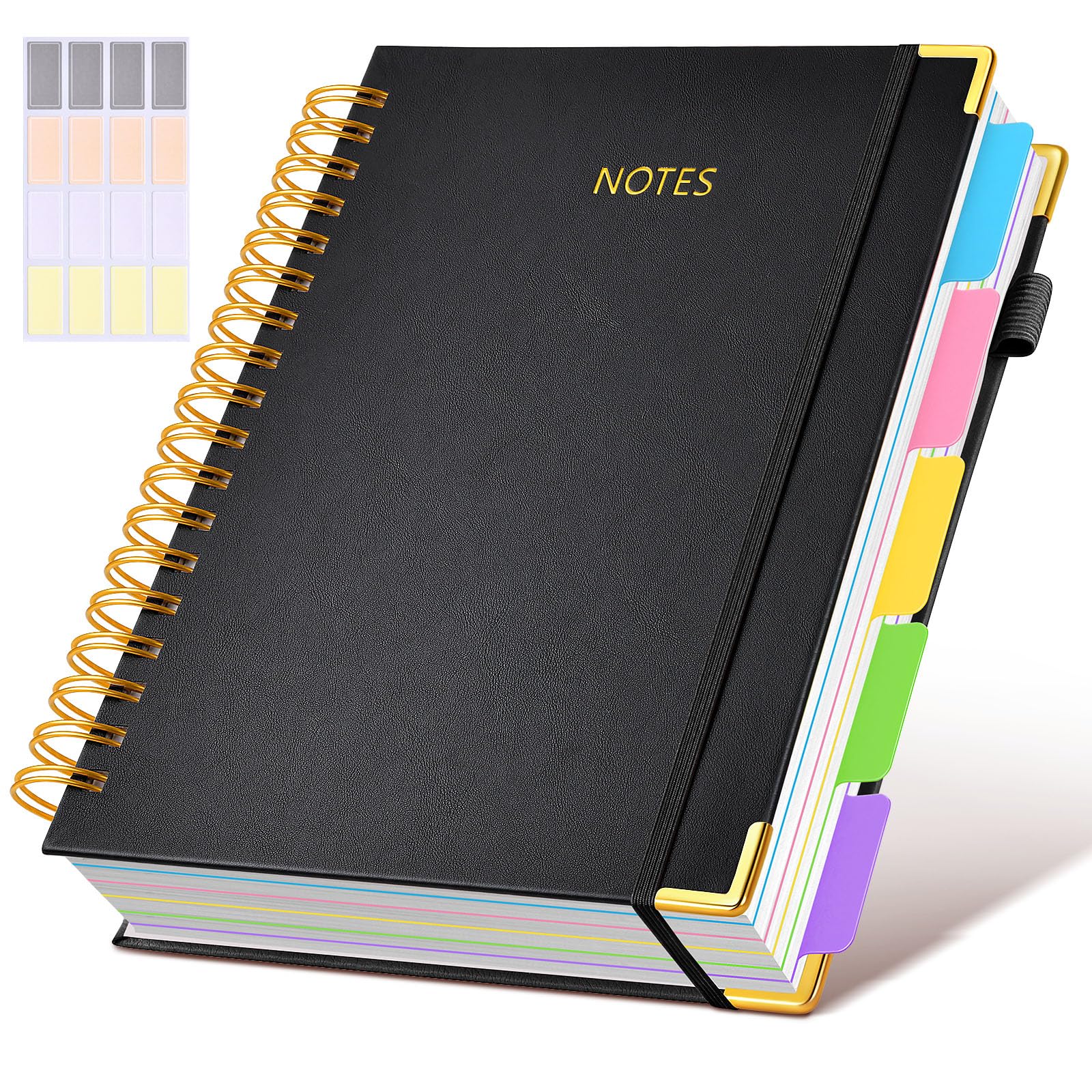 Premium 5-Subject Spiral Notebook - 300 College Ruled Pages with Removable Dividers, 8