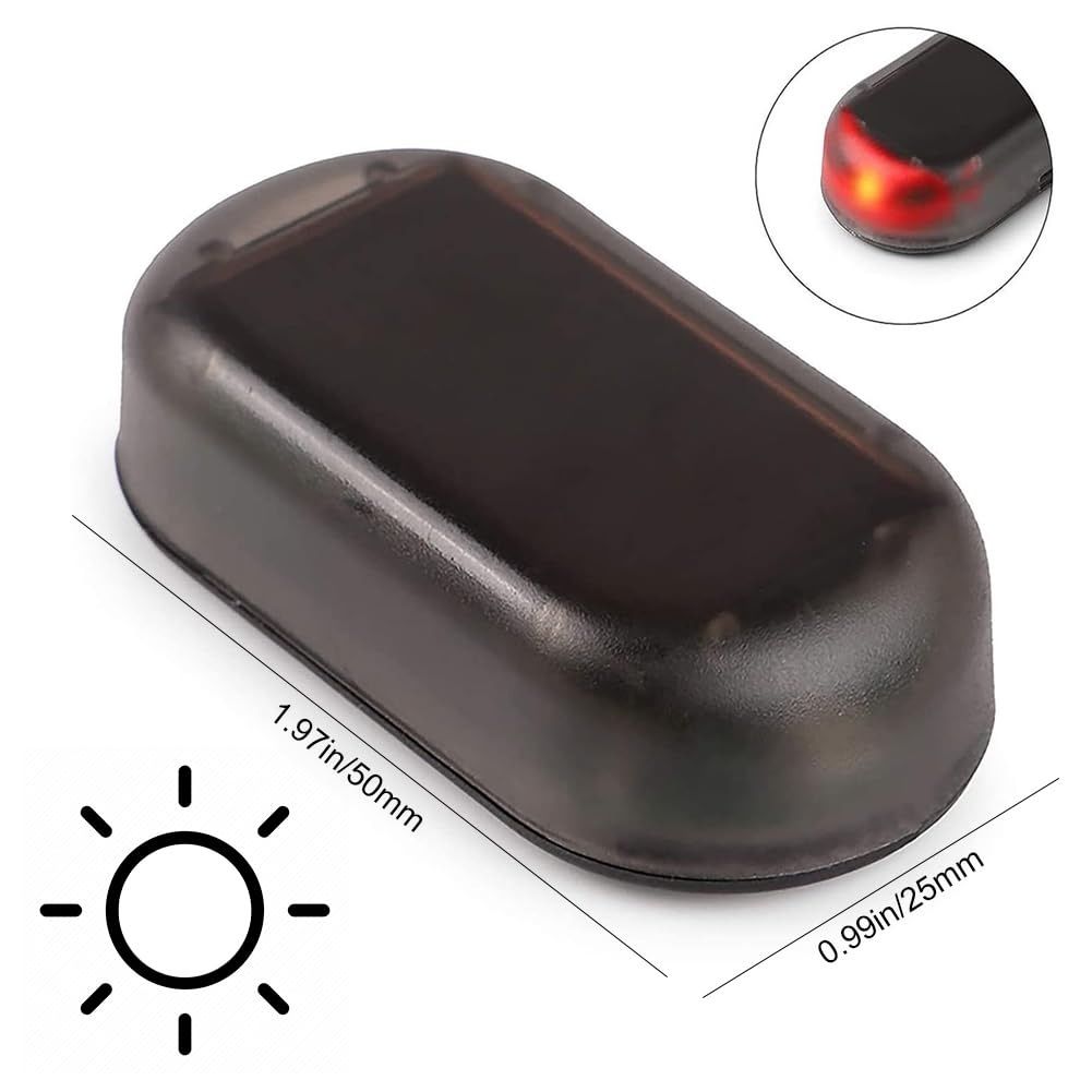 Solar Car Alarm with Anti-Theft Warning Light - Solar Powered Vehicle Security System for Theft Prevention - Ideal for Parking Lots, Garages & Outdoor Vehicle Protection