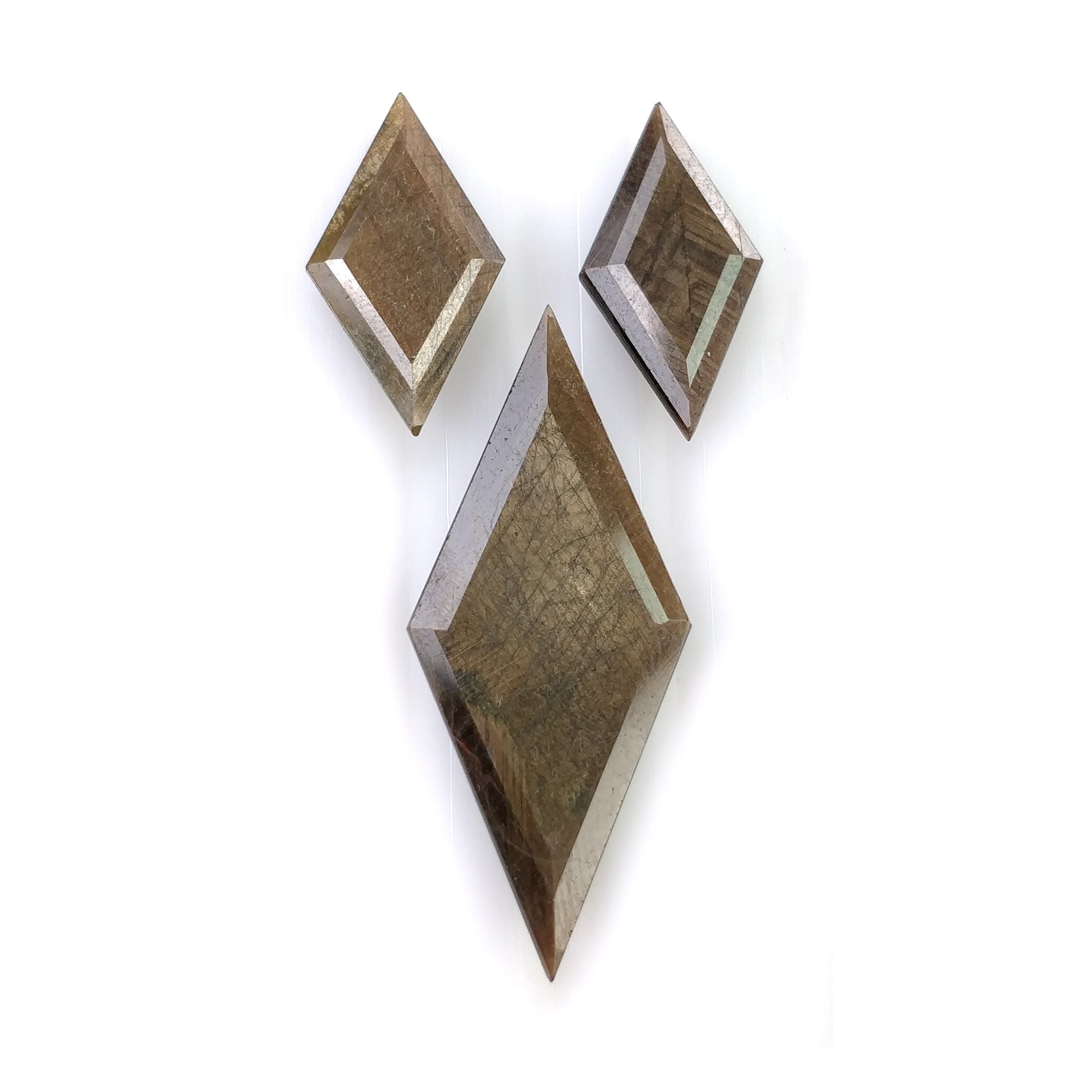 Natural Untreated Golden Brown Chocolate Sapphire Gemstone - 28.00cts Marquise Cut (20x10mm to 36x15mm) 3pc Set with Video | Jewelry Making, Engagement Rings & Luxury Gift Giving