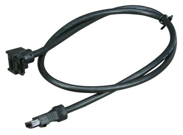 Premium SATA III 6Gbps Data Cable 24 Inch Black - Straight to Right Angle Connector (OK24A3RK12) - Ideal for PC Builds, Server Upgrades & External Storage Solutions