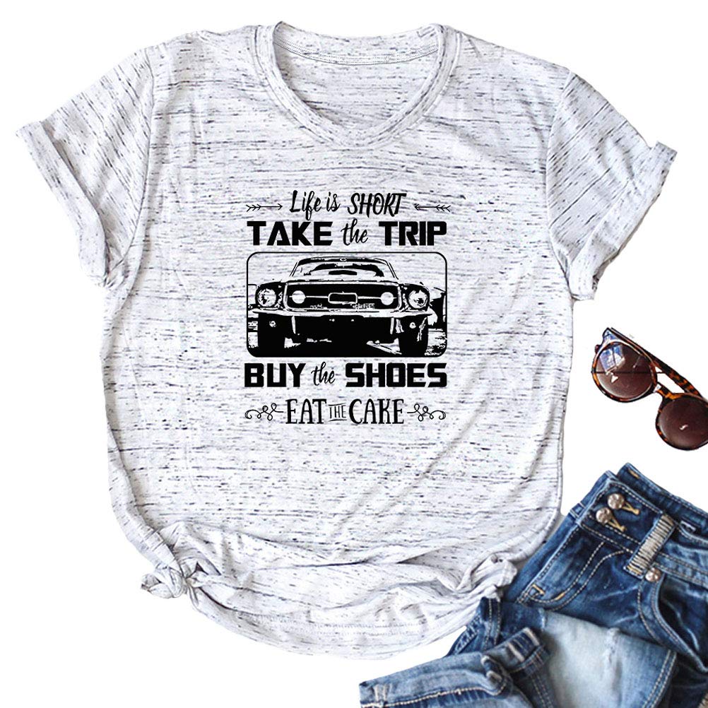 Life is Short Take The Trip Graphic T-Shirt - Funny Travel Inspired Tee for Men & Women - Perfect for Vacations, Road Trips & Adventure Travel