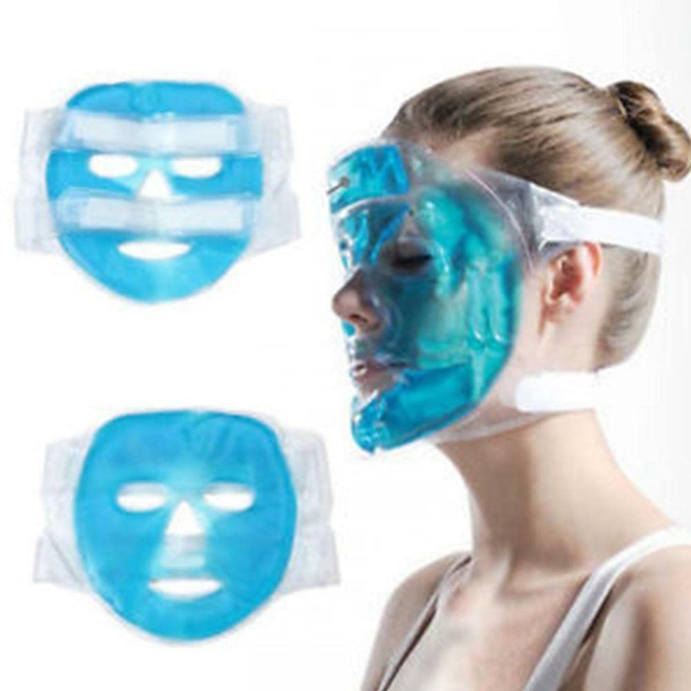 Cooling Gel Face Mask with Strap - Reusable Relaxing Eye Sleep Pad for Migraine Relief, Beauty & Health Care - Suitable for All Skin Types | Home Use, Spa, Travel & Self-Care Relaxation (1 Piece)