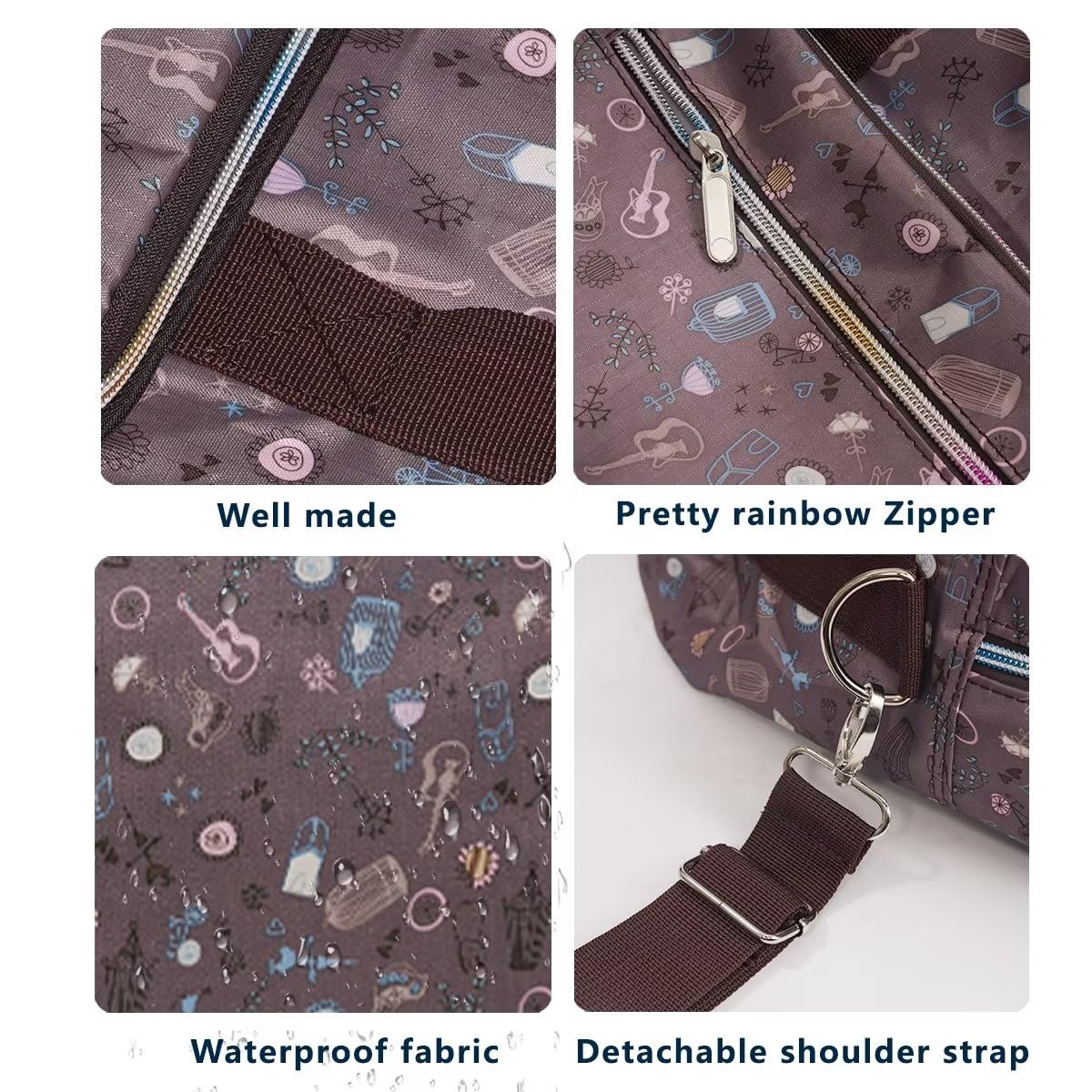 Women's Foldable Travel Duffel Bag - Large Nylon Weekender for Overnight Trips & Air Travel