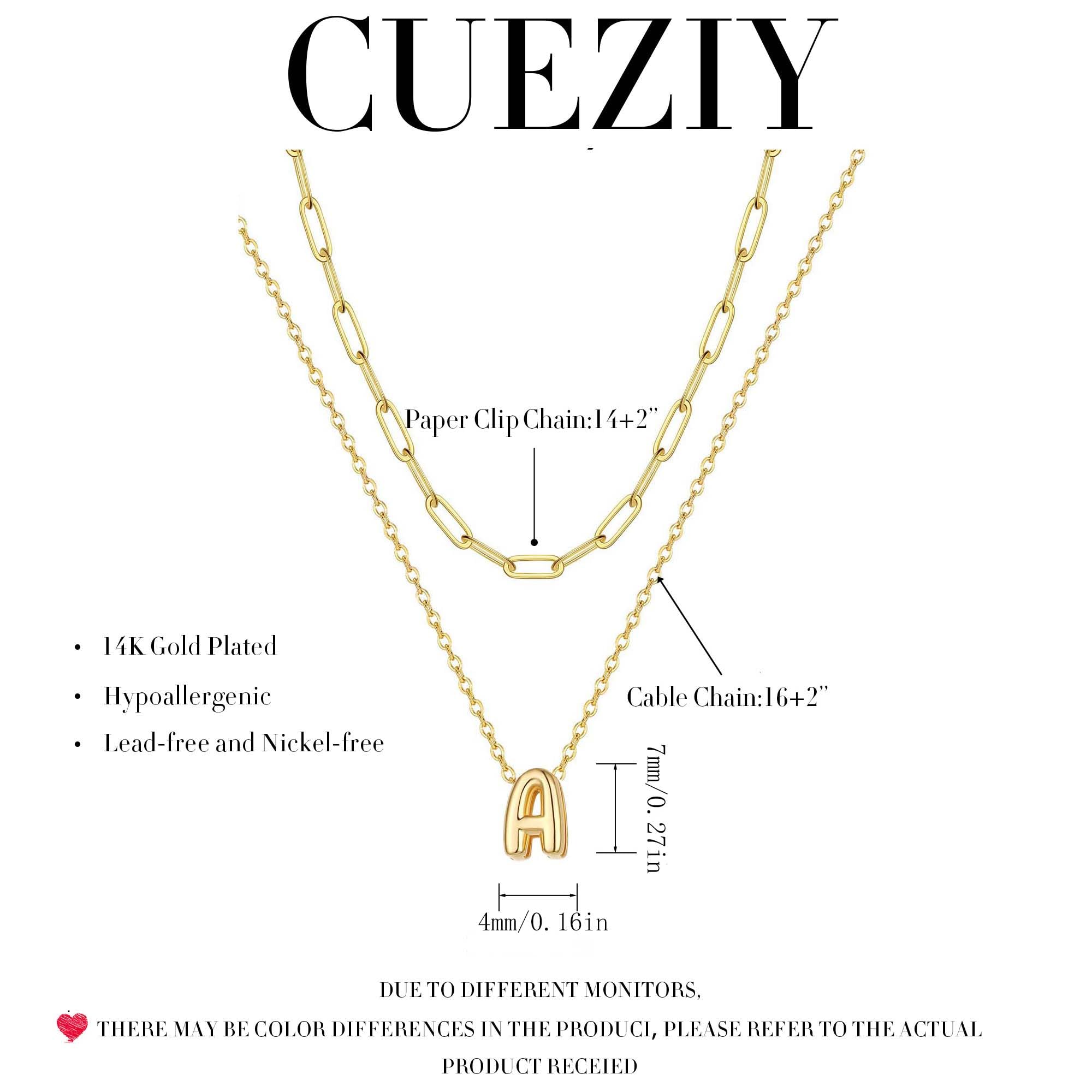14K Gold Plated Layered Initial Necklace for Women - Personalized A-Z Bubble Letter Pendant, Dainty Choker, Stackable Name Jewelry - Perfect for Everyday Wear, Gifts, and Trendy Layered Looks