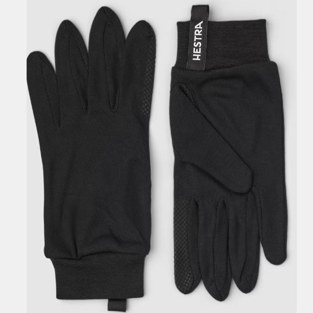Hestra Silk Glove Liners - Touchscreen Compatible Thin Gloves for Cold Weather - Perfect for Skiing, Running, and Outdoor Activities
