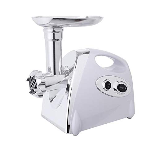 Electric Meat Grinder & Sausage Stuffer - 3-in-1 Kitchen Appliance with Powerful Motor & Stainless Steel Blades - Perfect for Home Cooking, BBQ Parties & Sausage Making (White)