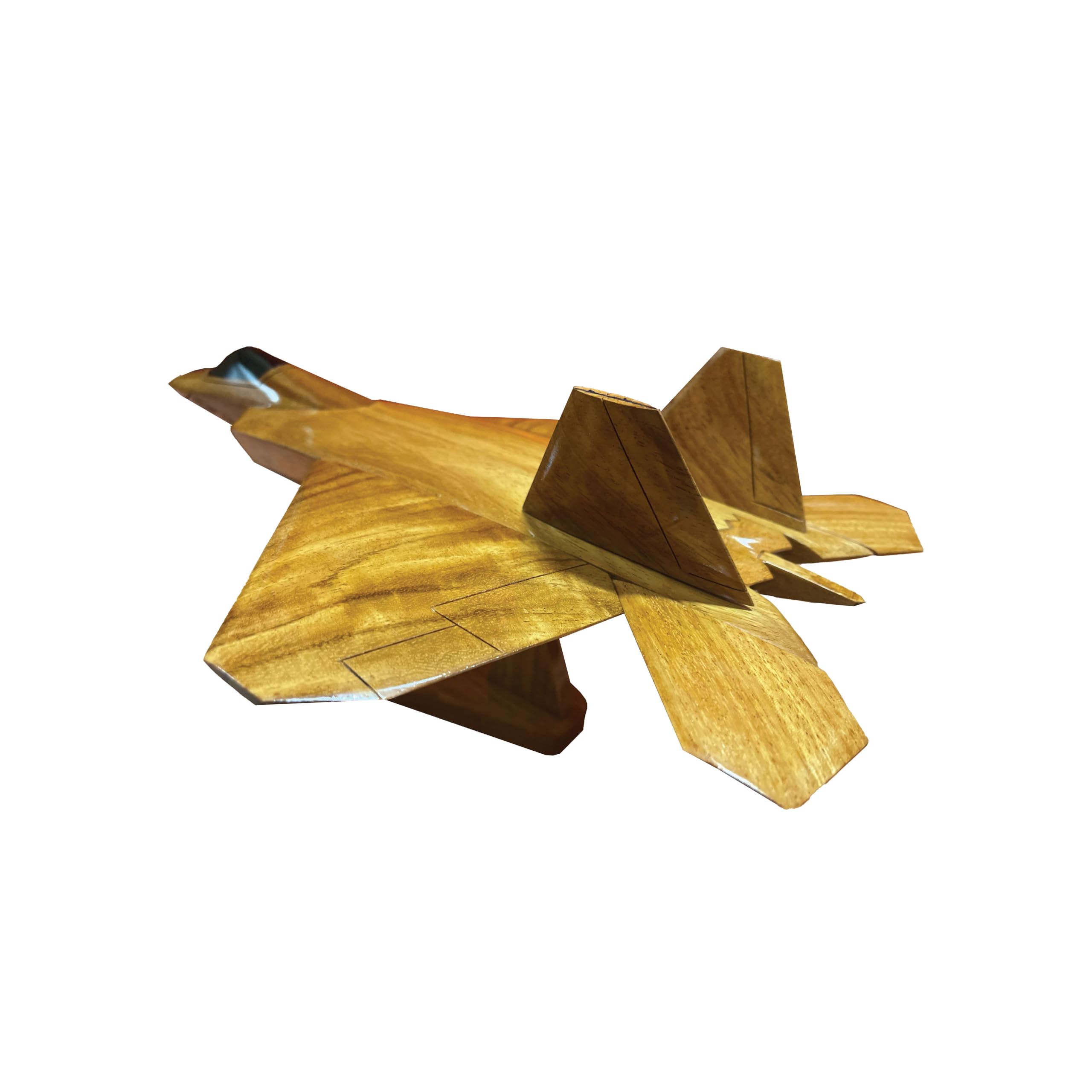 F22 Raptor Fighter Jet Mahogany Wood Desktop Model - Perfect Military Aircraft Collectible for Office Decor, Gift for Aviation Enthusiasts & Home Display