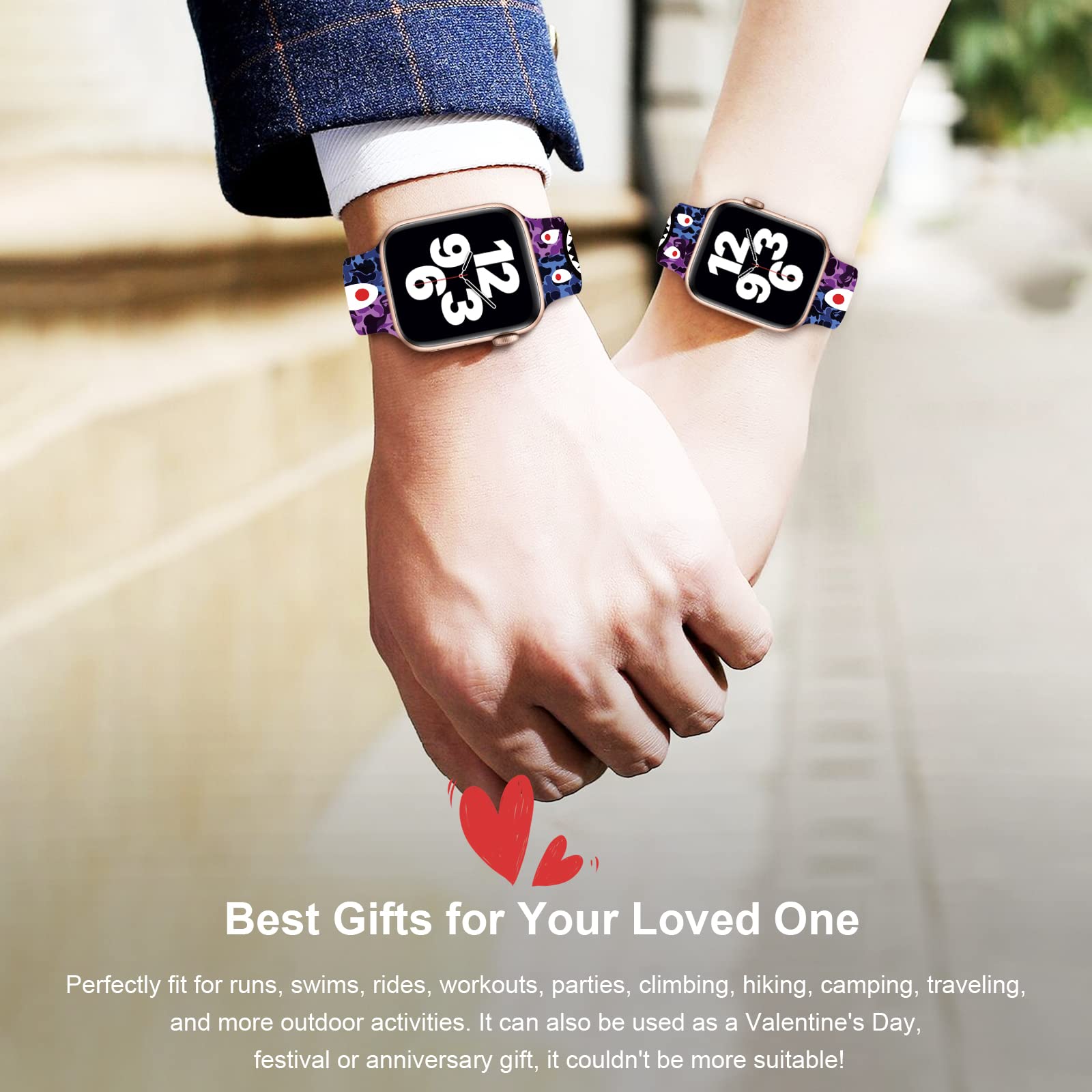 Soft Silicone Apple Watch Bands for Men & Women - Compatible with 38mm/40mm/42mm/44mm iWatch Series 6/5/4/3/2/1/SE - Sport Replacement Wrist Strap with Pattern Design - Perfect for Gym, Running & Daily Wear