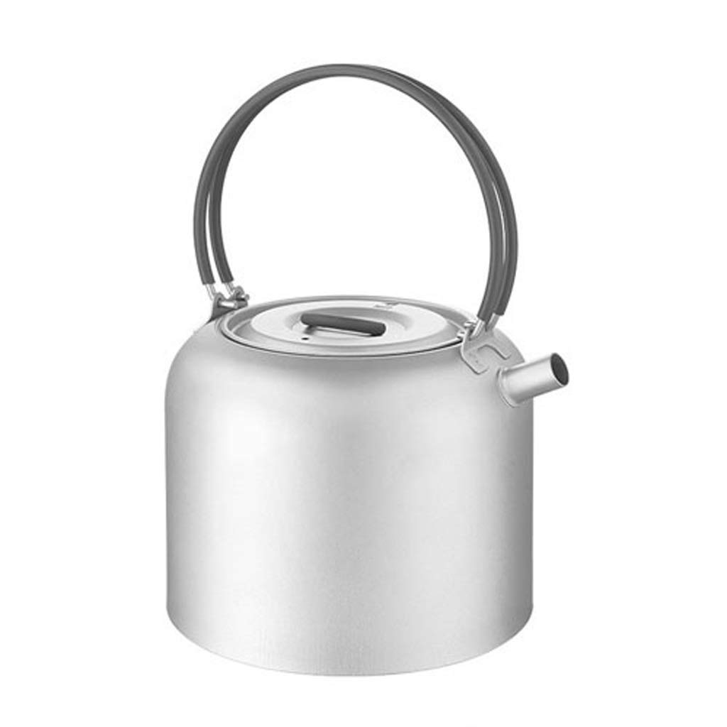 Premium Pure Titanium Camping Kettle - 1.5L Lightweight Portable Outdoor Tea Pot for Backpacking, Hiking, Fishing & Picnic - Durable Travel Coffee Maker for Camping Gear & Outdoor Adventures (Silver, 15.5x8cm) - Perfect for Boiling Water & Brewing Tea/Coffee in Wilderness