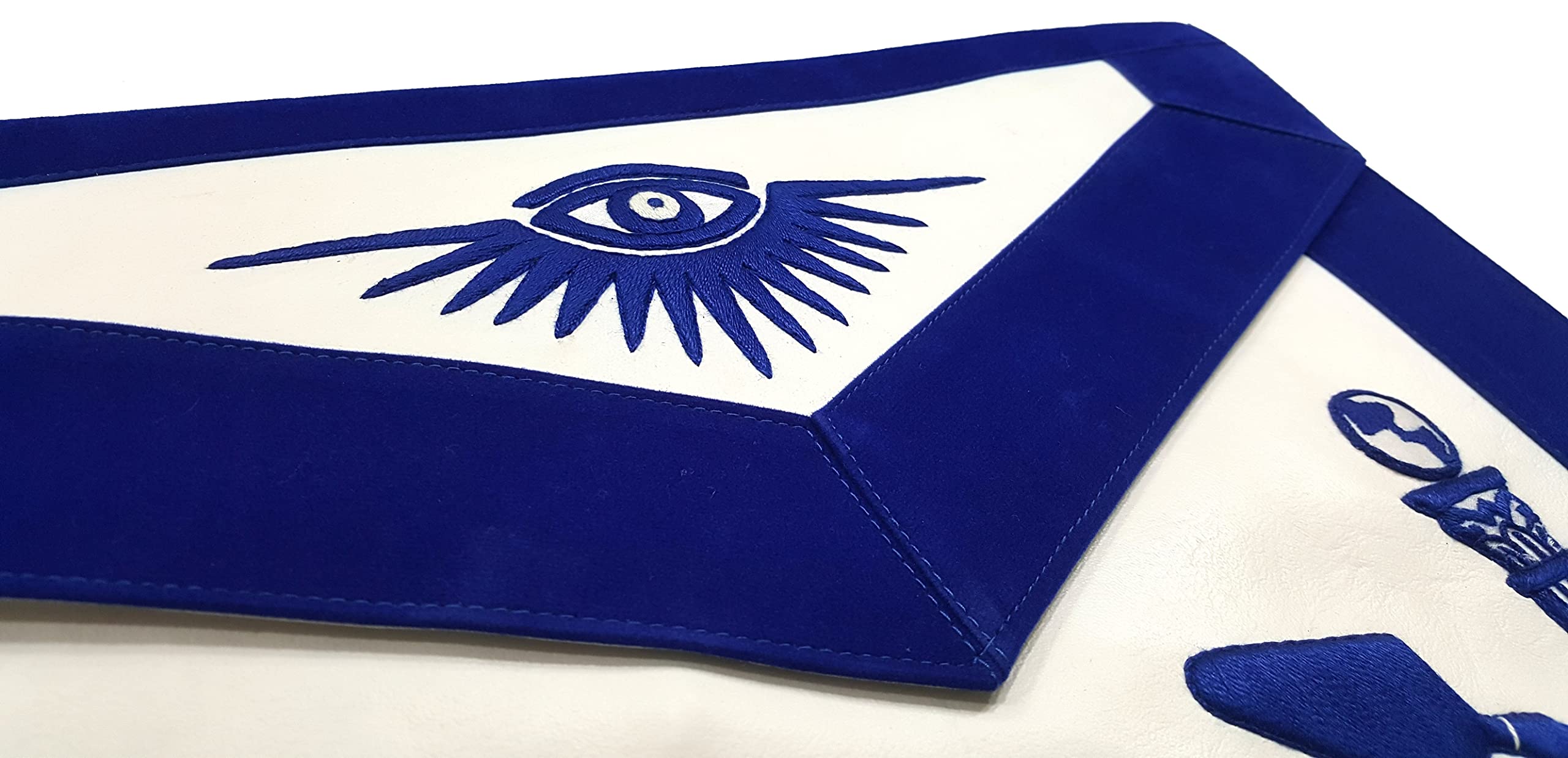 Past Master Apron - Hand Embroidered Royal Blue Work Apron for Cooking, Grilling & Woodworking | Durable & Stylish Chef & Craft Apron