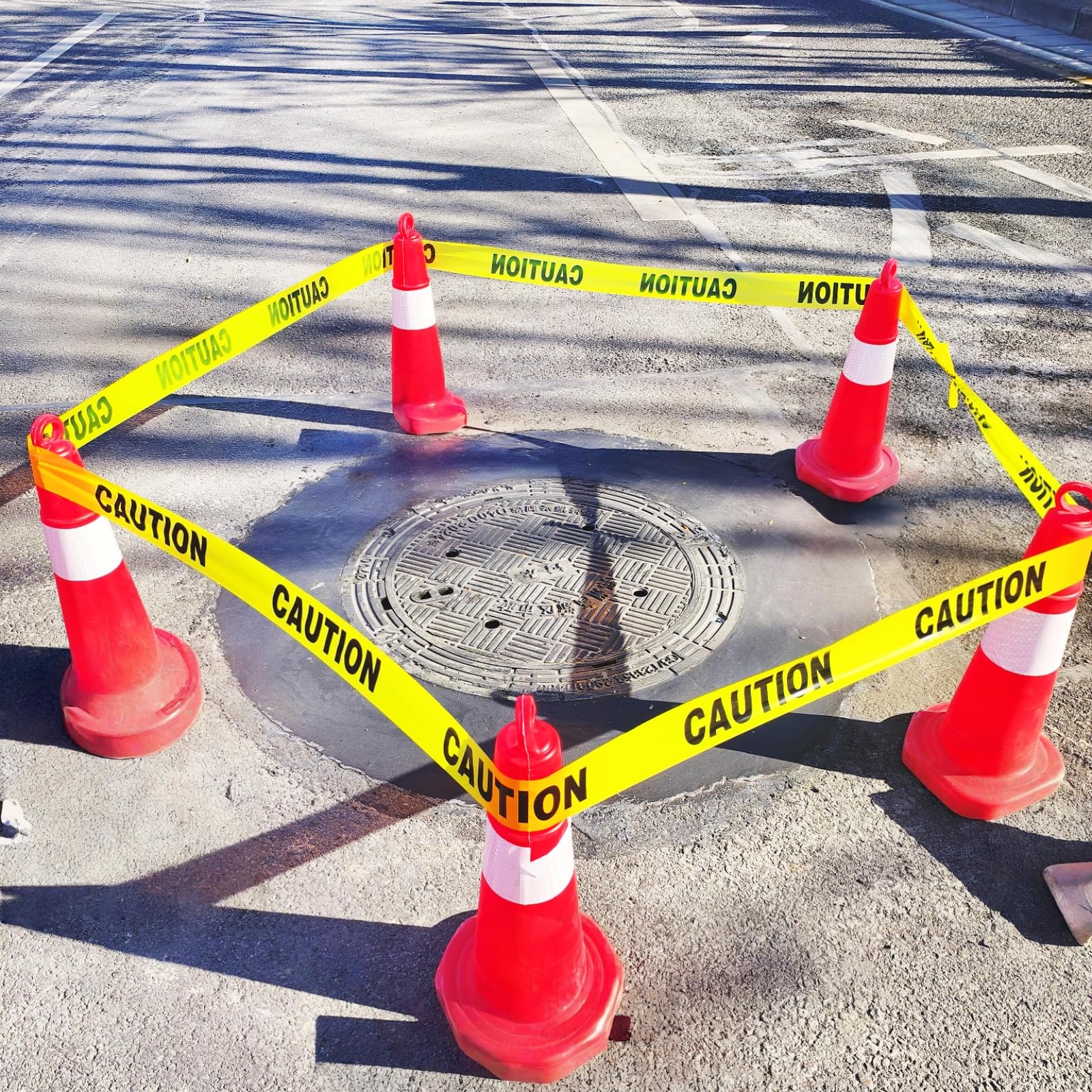 3 Inch x 1000 Feet Yellow Caution Warning Tape - Non-Adhesive Barricade Tape for Police, Crime Scenes & Construction Safety | Heavy Duty Hazard Tape for Crowd Control, Danger Zones & Work Area Marking
