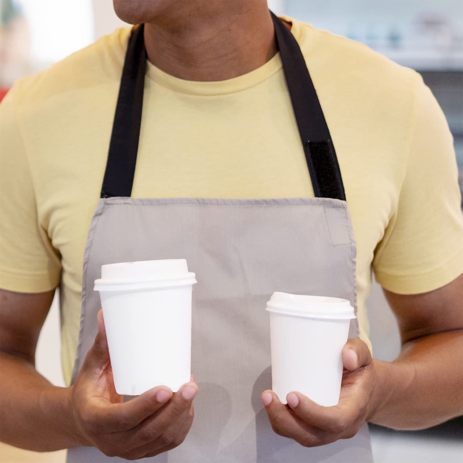 Smygoods 8oz Disposable Coffee Cups with Lids - 100 Pack Bulk Coffee & Tea Cups for Office, Cafes, and Home Use
