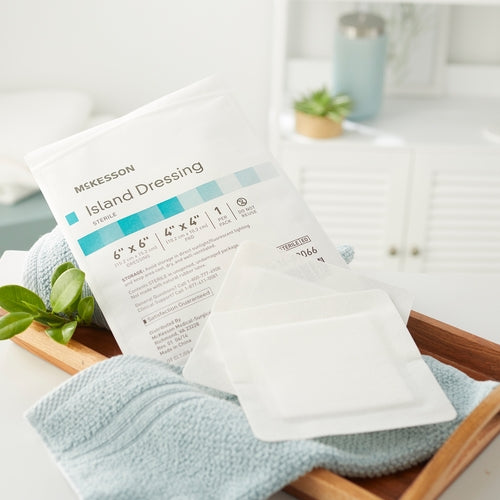 McKesson Island Dressing - Sterile Wound Care Pads for First Aid, Burns & Surgical Wounds (Various Sizes) - Ideal for Home, Hospital & Emergency Kits