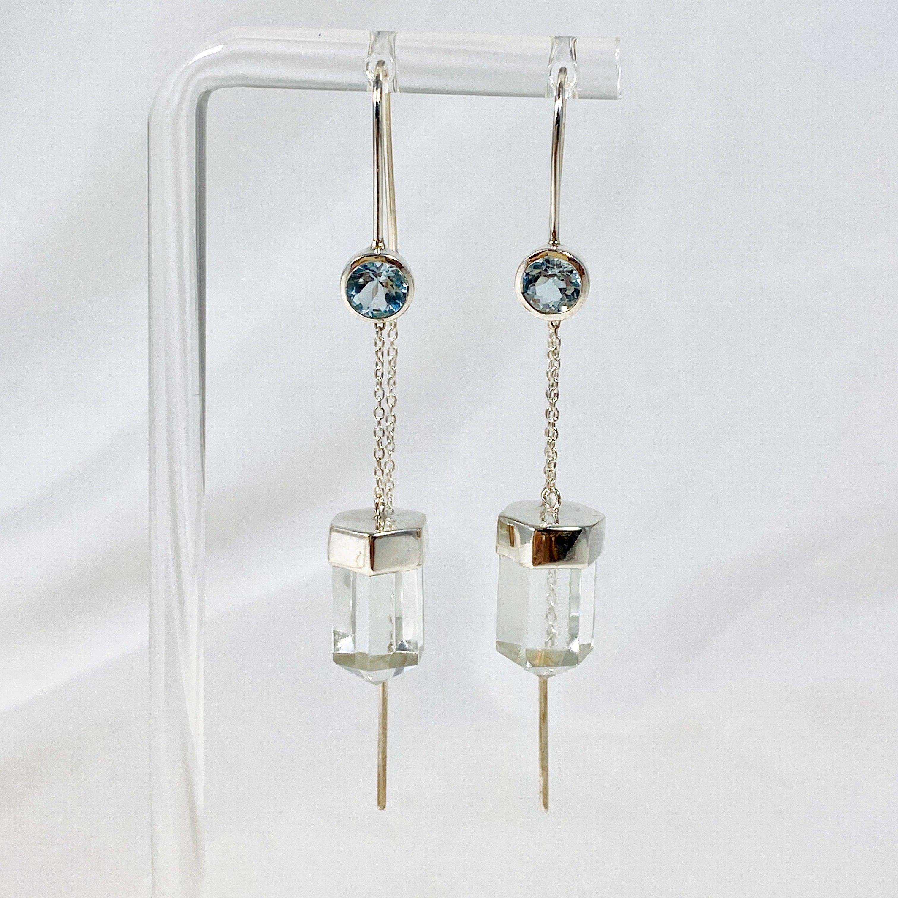 Exquisite Gemstone & Sterling Silver Thread Earrings for Women | Elegant Handmade Jewelry for Parties, Weddings & Special Occasions