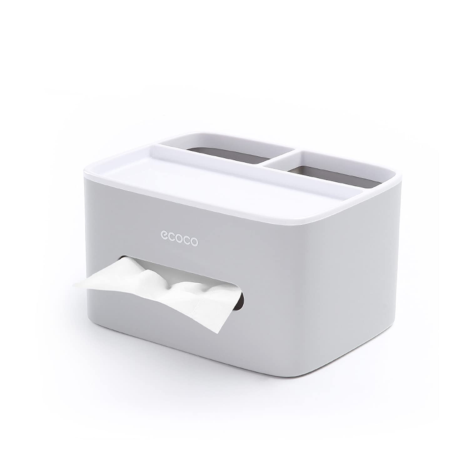 Multifunctional Tissue Box Cover & Napkin Holder with Storage - Nightstand Organizer for Remote Control, Phone, Pen, Watch, Glasses - Perfect for Bedroom, Bathroom, Living Room & Kitchen - Keep Your Space Neat & Stylish