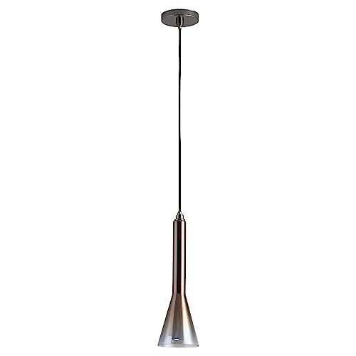 Liberty Collection Bronze/Dark Finish Contemporary Modern LED Pendant Light - Oxygen 3-652-2018 Model with Coffee Ombre Shade | Perfect for Kitchen Island, Dining Room, and Living Room Lighting