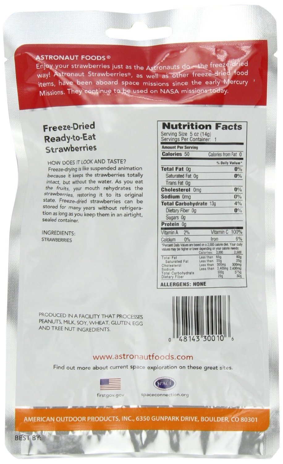 Freeze-Dried Astronaut Strawberries - 10 Pack | American Outdoor Products by Funky Food Shop | Perfect for Camping, Hiking & Emergency Food Storage