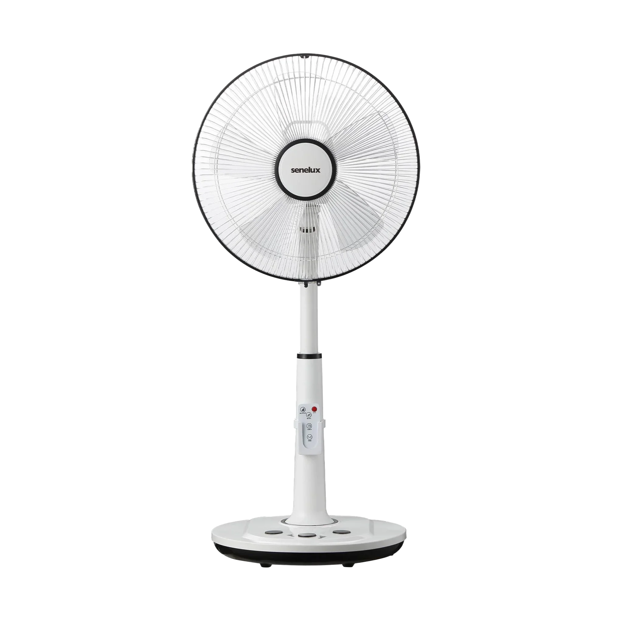 Senelux 14 Inch Pedestal Fan with Remote Control - 5 Blade Standing Fan, 4 Speed Settings & 2 Wind Modes, 8 Hour Timer - Perfect for Home, Office, and Bedroom Cooling