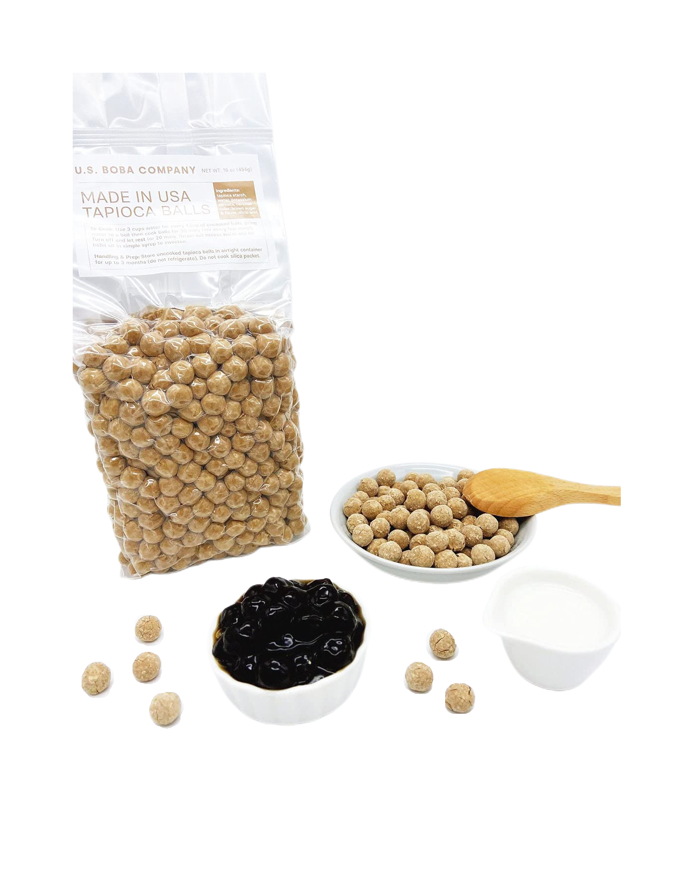 Premium US Boba Tapioca Pearls (1 lb / 4 oz) - Perfect for Bubble Tea, Milk Tea, and Dessert Toppings