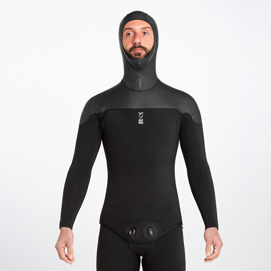 Fourth Element RF2 Open Cell Hooded Wetsuit Jacket 6/5/4mm for Men - Scuba Diving, Spearfishing & Cold Water Surfing