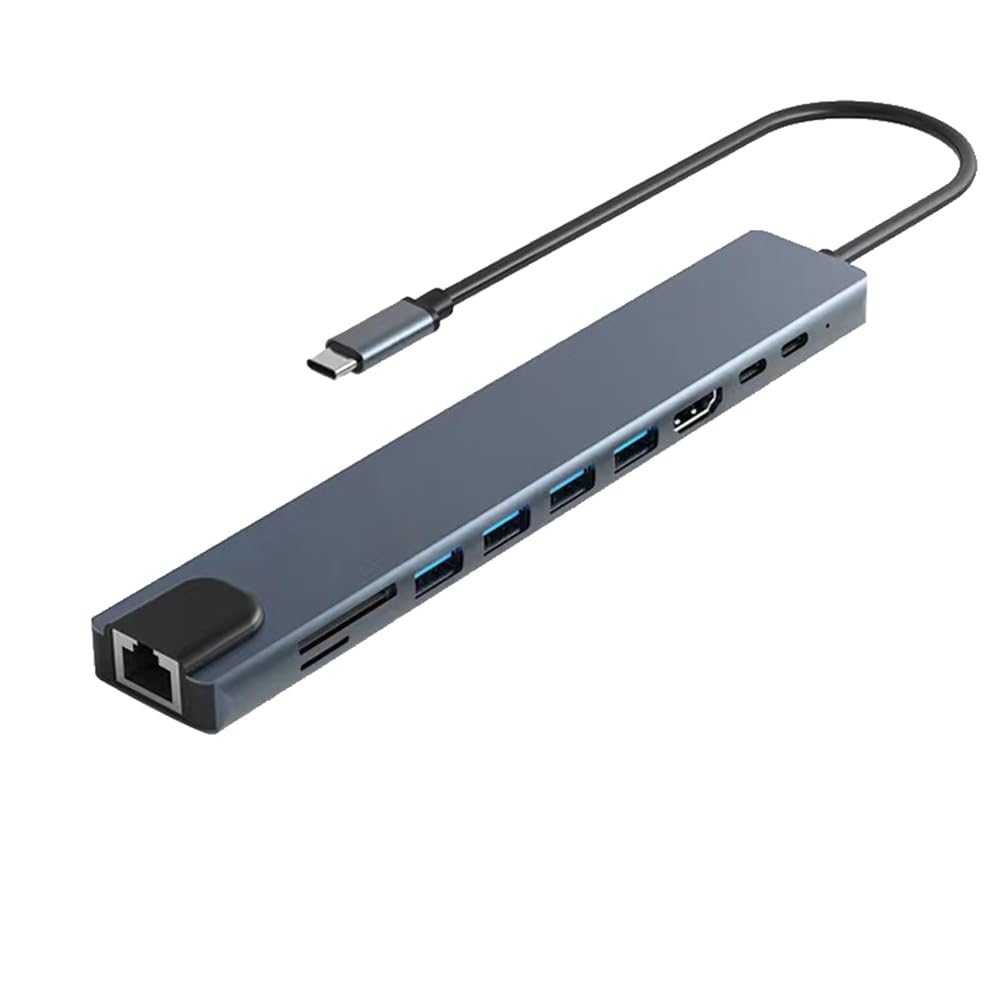 10-in-1 USB C Hub with 100W PD Charging - USB C to HDMI/4K, USB 3.0, SD/TF Card Reader, Ethernet - Perfect for MacBook Pro/Air, iPad Pro, Dell XPS & More - Ideal for Home Office, Remote Work & Travel