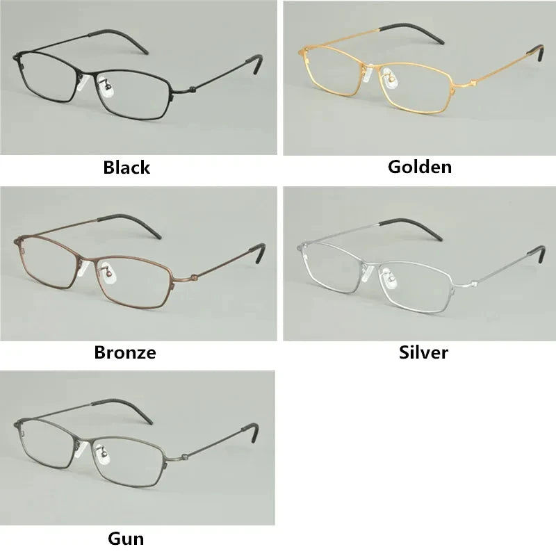 Stylish Unisex Full Rim Rectangle Titanium Eyeglasses Frame 14509 - Lightweight & Durable for Work, Reading & Everyday Wear