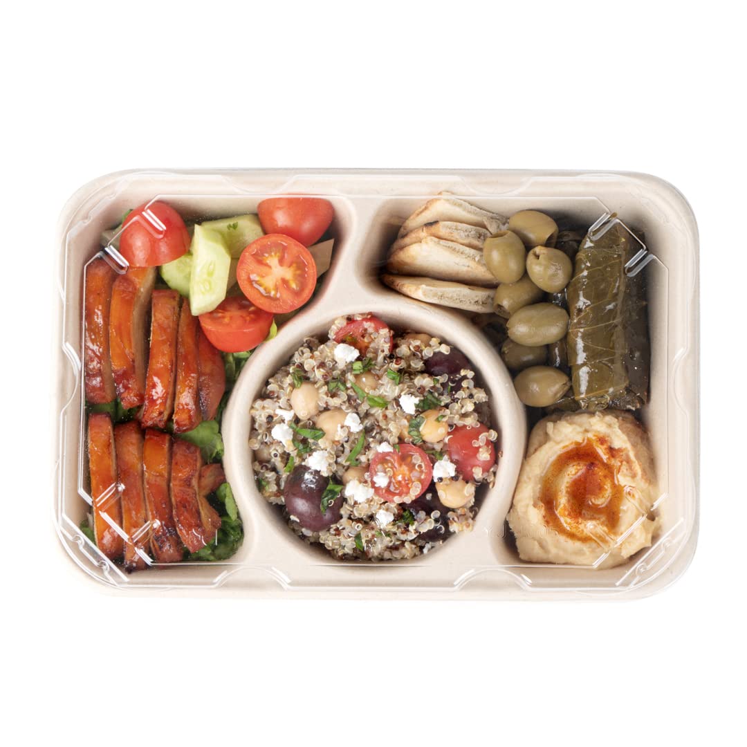 Restaurantware 100-Pack Disposable PET Plastic Lids for To-Go Containers - 9.5 x 6.4 Inch Clear Pulp Tek Lids (Containers Sold Separately) - Perfect for Food Service, Takeout Meals & Catering Events