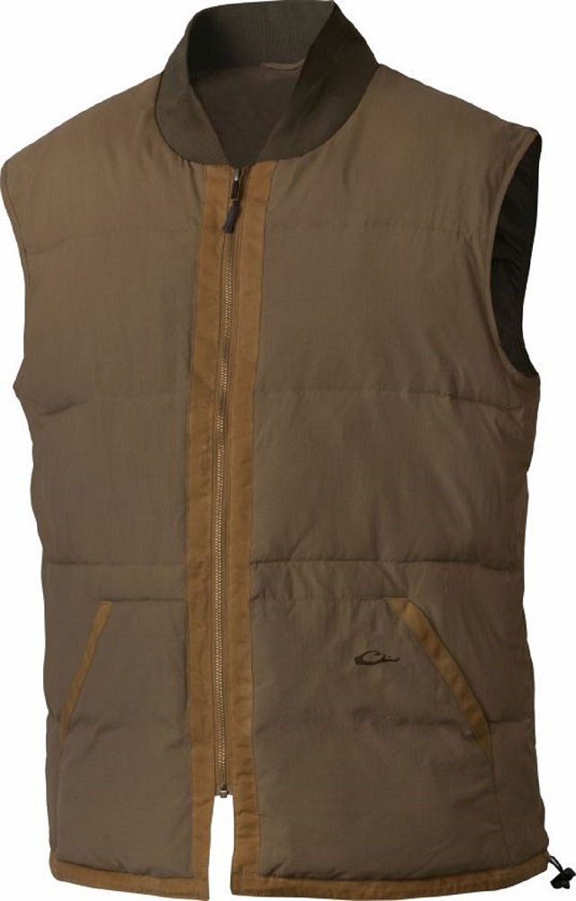 Drake Waterfowl Men's Classic Heritage Down Vest - Insulated Hunting & Outdoor Casual Wear - Large Size in Forest Khaki - Perfect for Hunting, Hiking & Winter Outdoor Activities