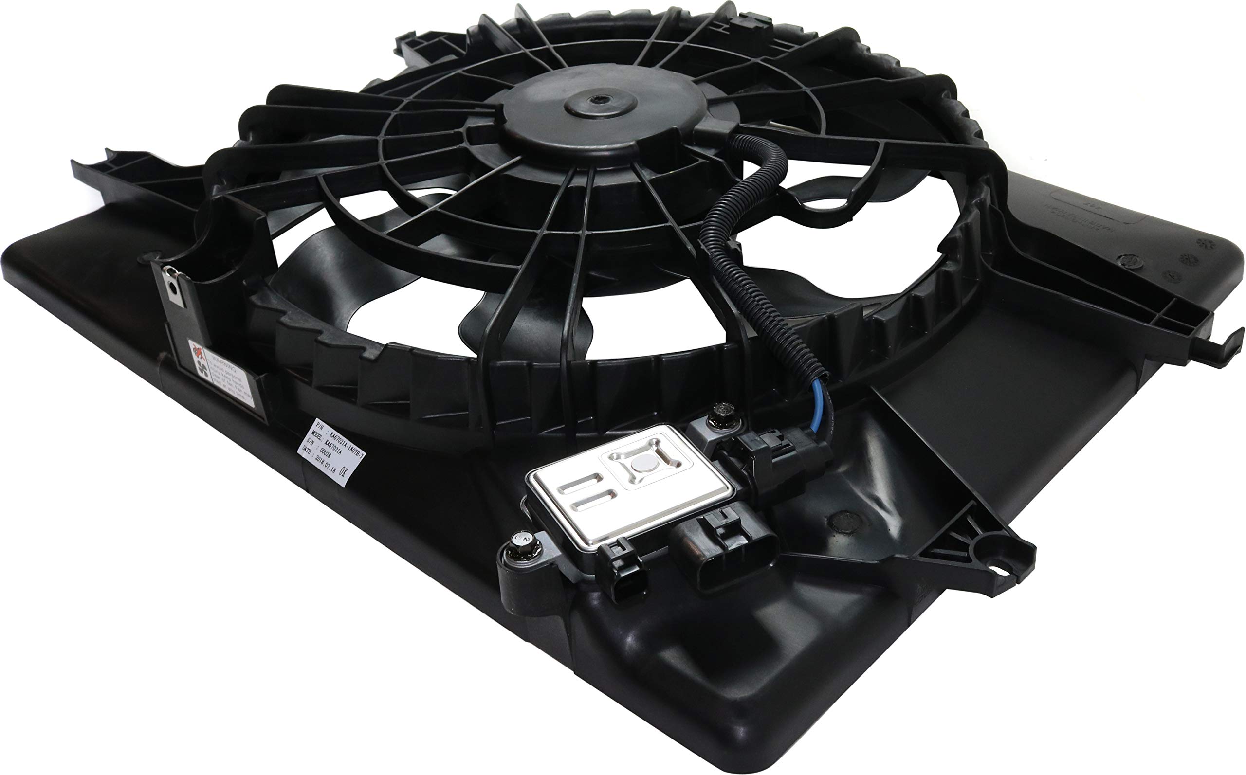 Evan Fischer Cooling Fan Assembly for 2011-2015 Hyundai Sonata & 2014-2016 Kia Optima 2.4L - Automatic Transmission Replacement Part (Fits 13-15 Hybrid Models) with Control Module HY3115149 - Perfect for Engine Overheating Prevention & AC System Repair