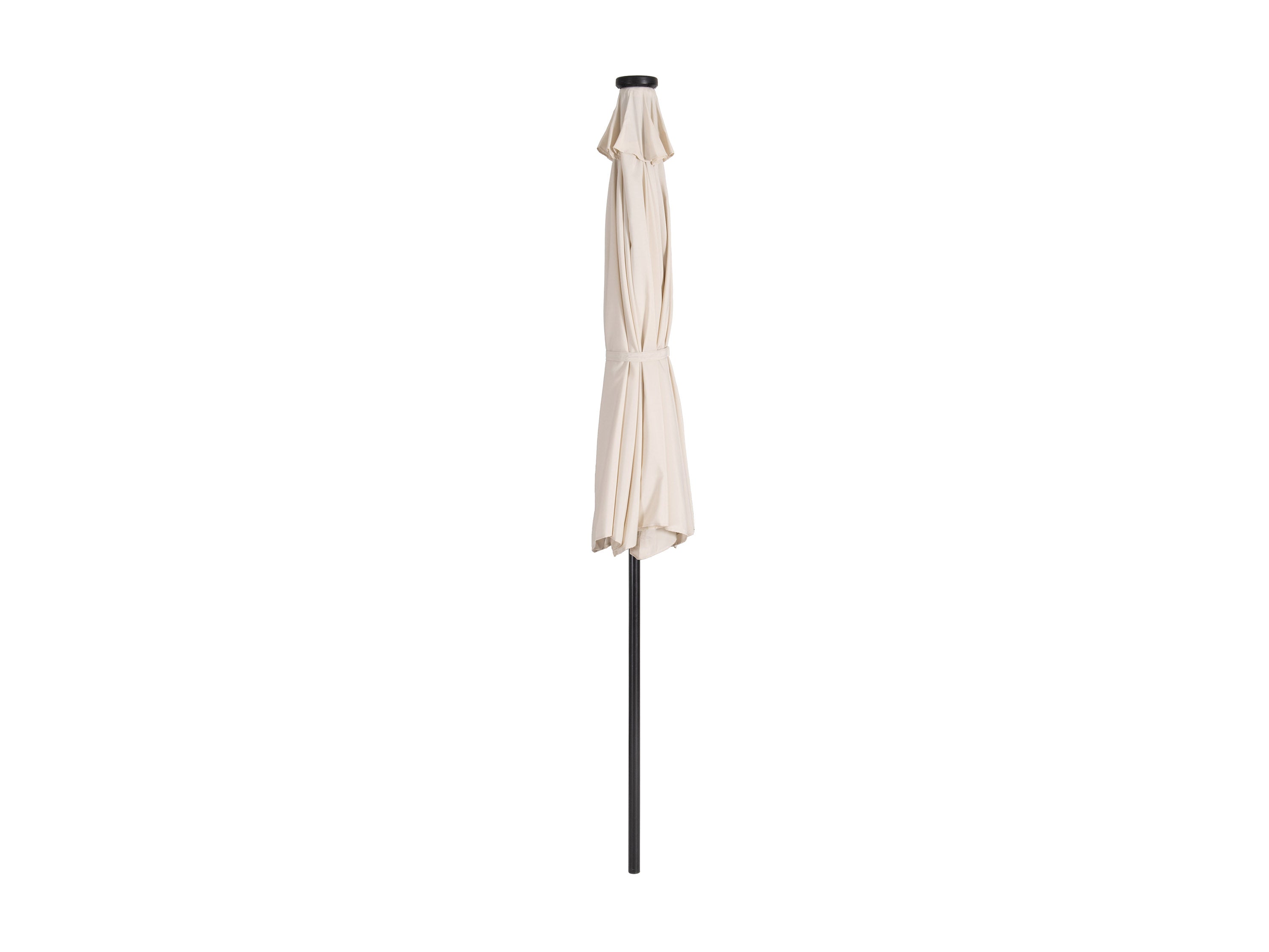 9ft White Outdoor Patio Umbrella with LED Lights - Waterproof Cantilever Market Umbrella for Poolside, Garden, Deck & Backyard Relaxation