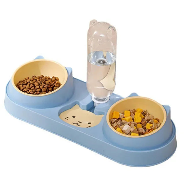 Automatic Pet Water Dispenser and Food Bowl - Self-Filling Dog & Cat Feeder for Home, Travel, and Outdoor Use