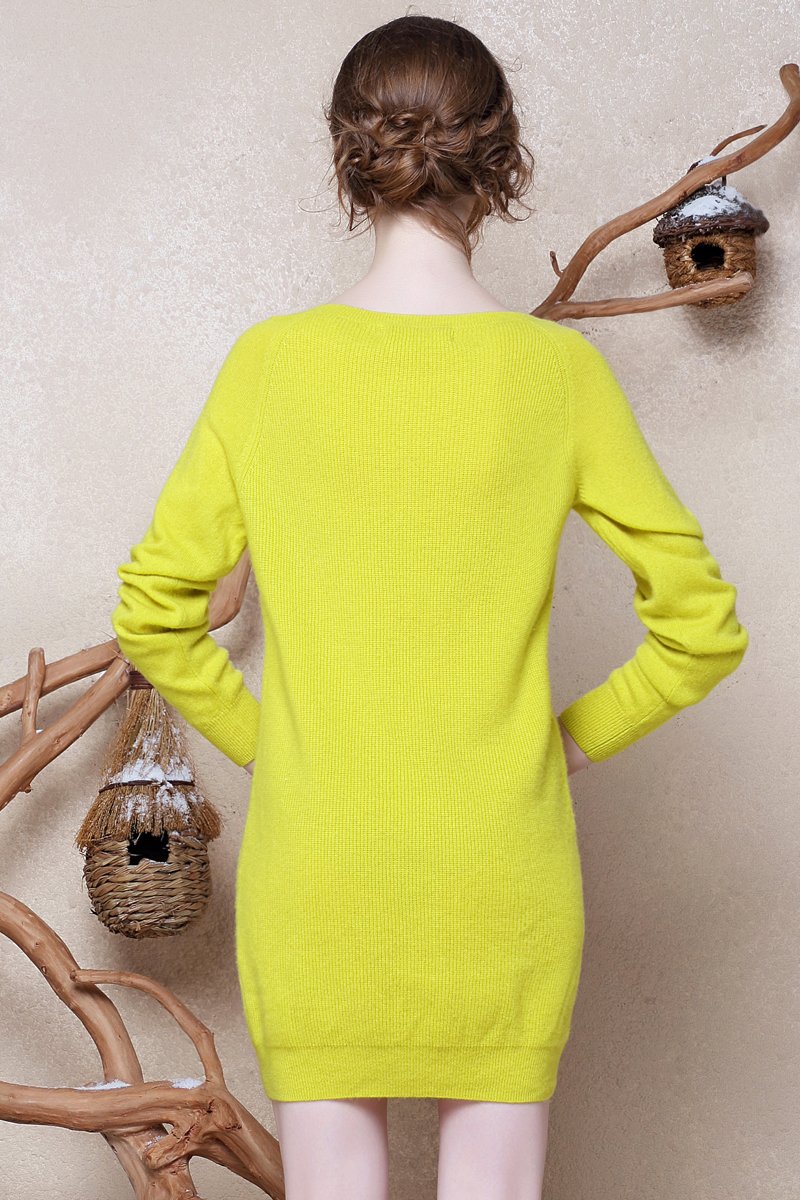 ZHILI 100% Cashmere Bodycon Sweater Dress for Women - Ultra Soft & Warm Winter Knit Dress - Perfect for Office, Date Night & Holiday Parties