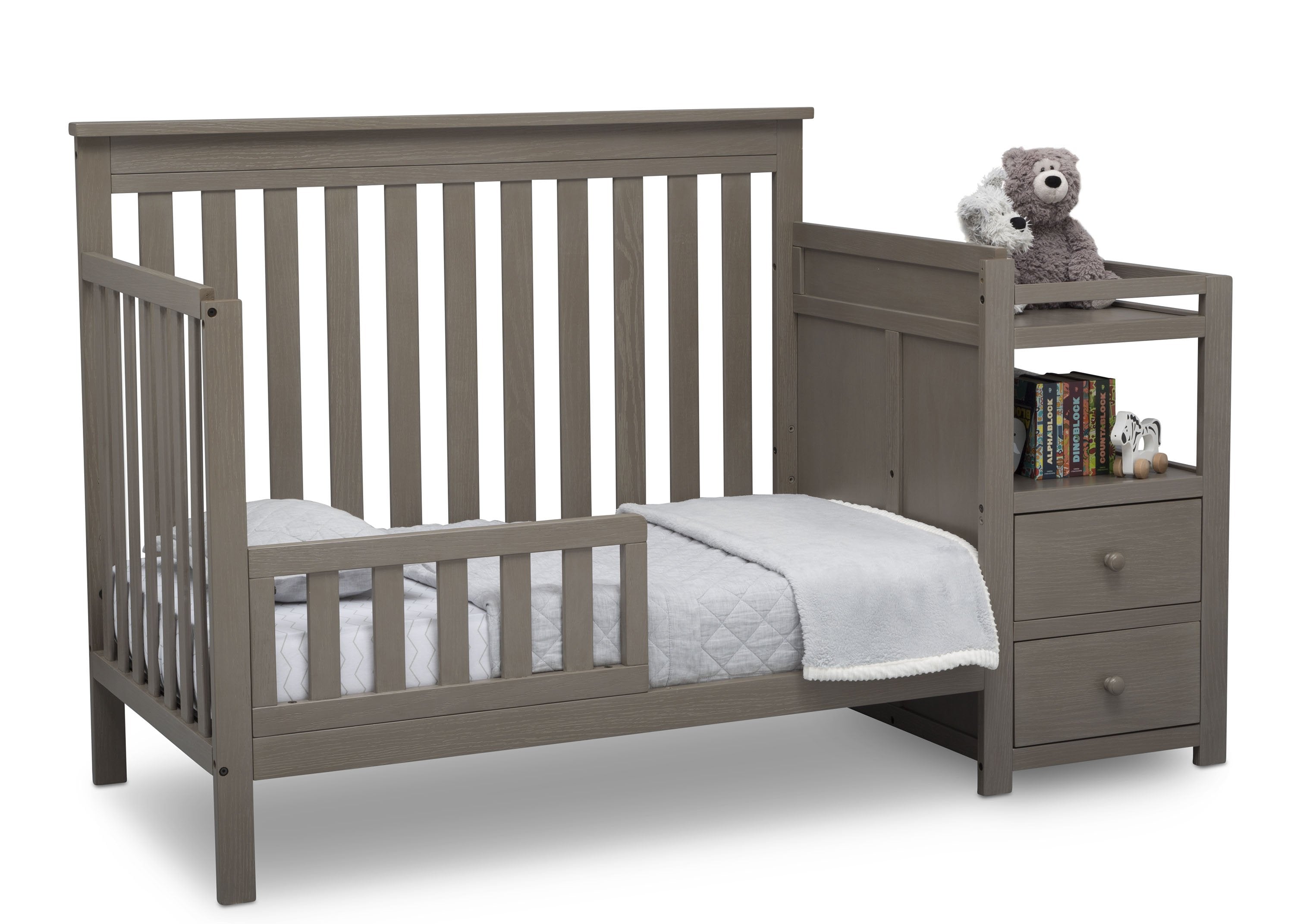 Convertible Baby Crib with Changing Table - 3-in-1 Nursery Furniture for Newborns to Toddlers | Perfect for Small Spaces & Modern Nurseries