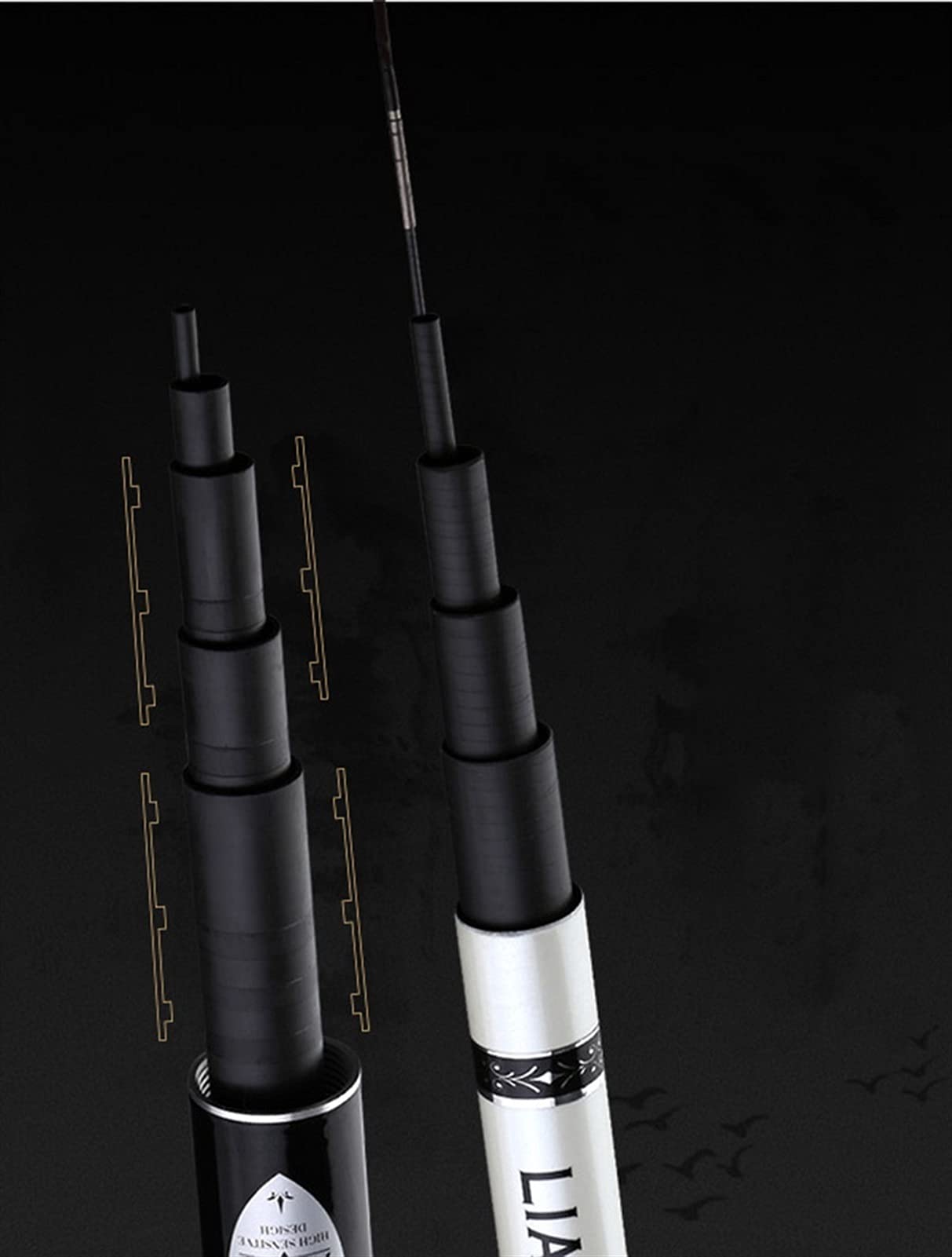 Telescopic Fishing Rod - 5.4ft Portable Spinning Rod for Saltwater Freshwater Bass Travel Surf Boat Fishing | Compact Travel Gear for Outdoor Camping Beach & Kayak Adventures