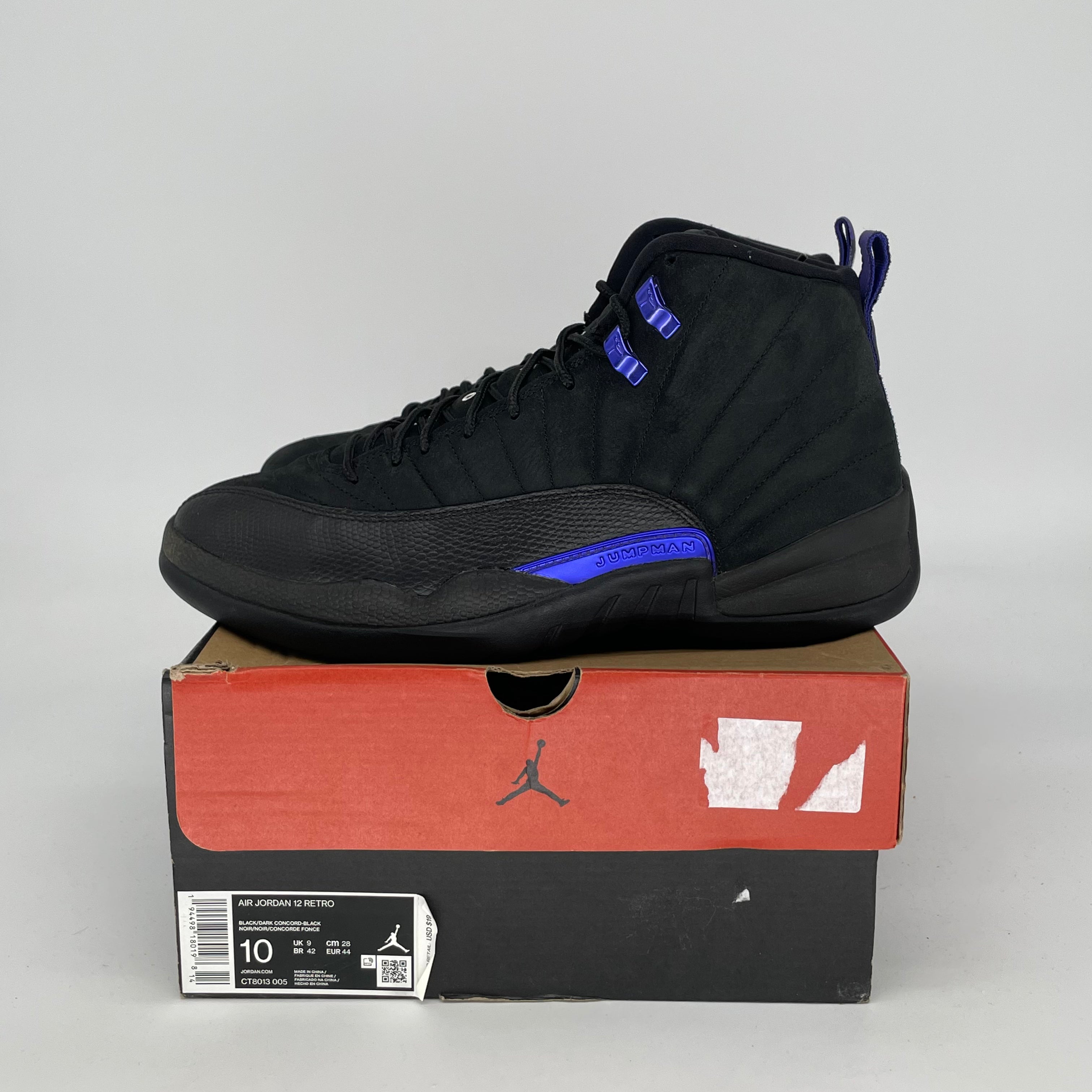 AIR JORDAN 12 DARK CONCORD Basketball Shoes Men's Size 10/11.5W (CT8013-005) - Retro Sneakers for Streetwear & Court Performance